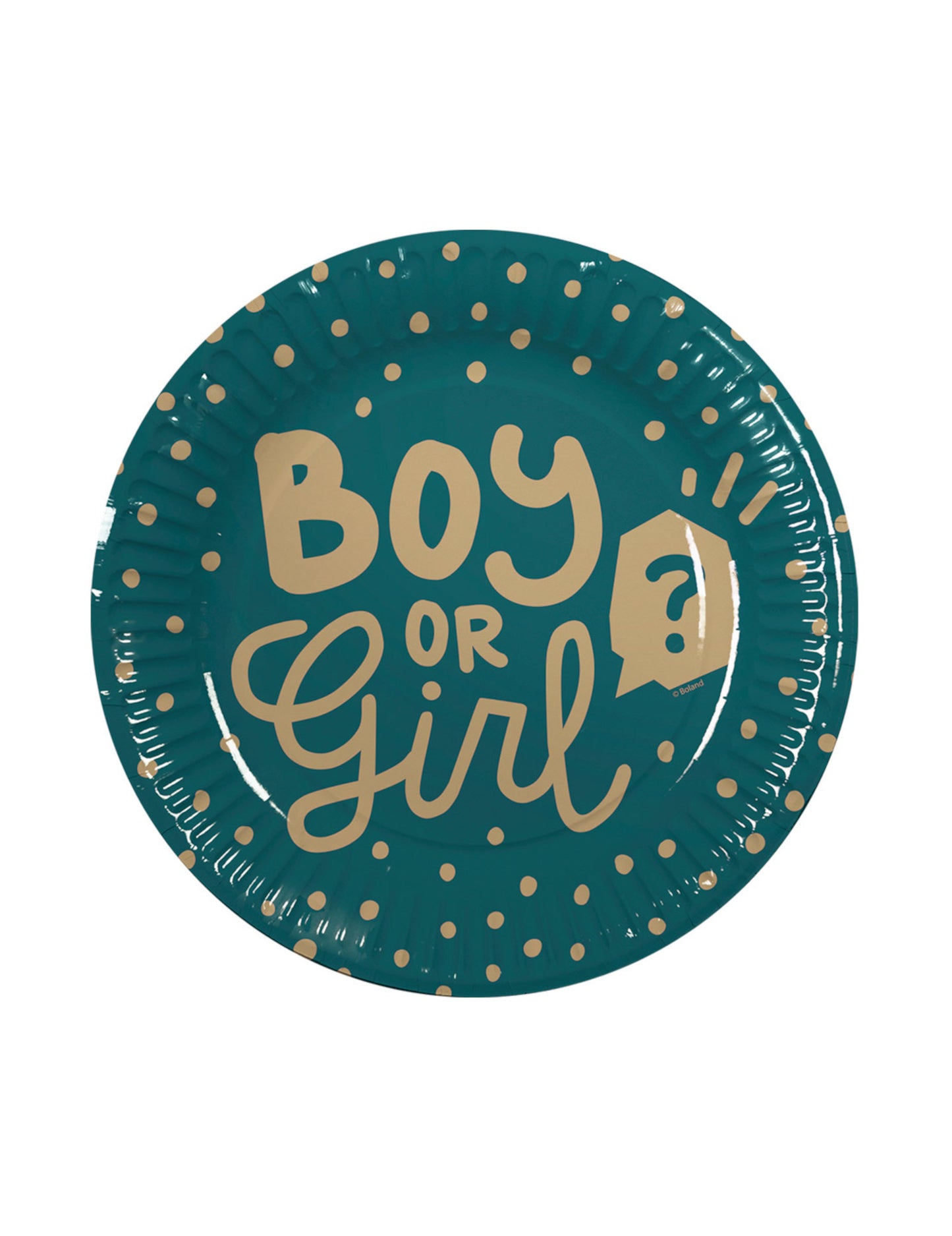 10 kartonskih tanjura, za dječake ili djevojčice, 23 cm zlatna tirkizna