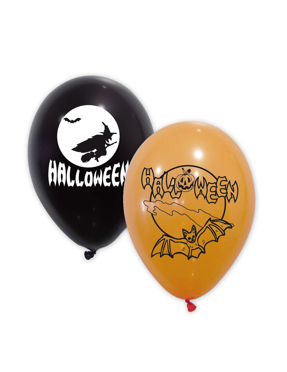 baloni lateksa halloween crni i narančasti s motivima vještice i šišmiša