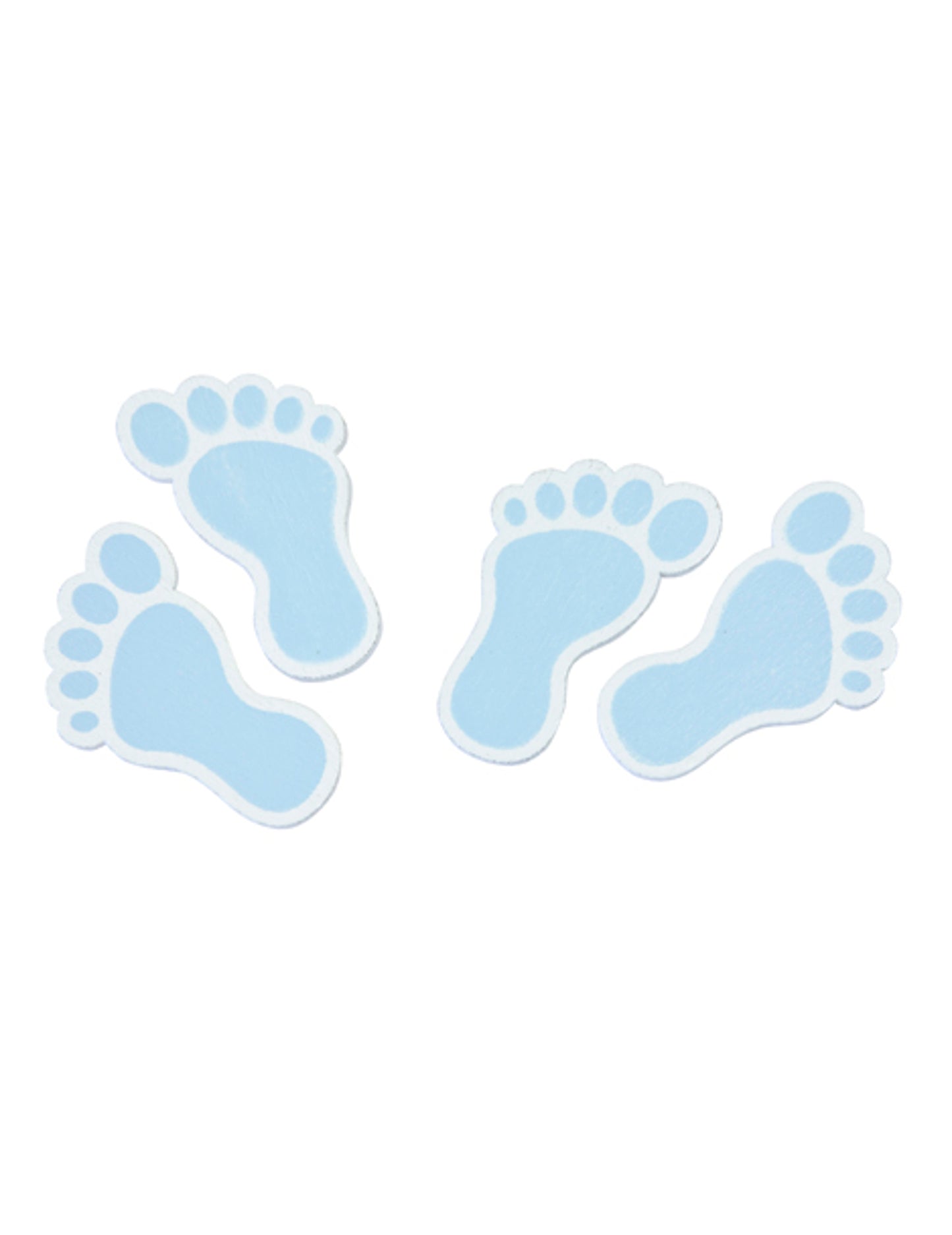 10 plavih drvenih konfeta za dječja stopala za baby shower