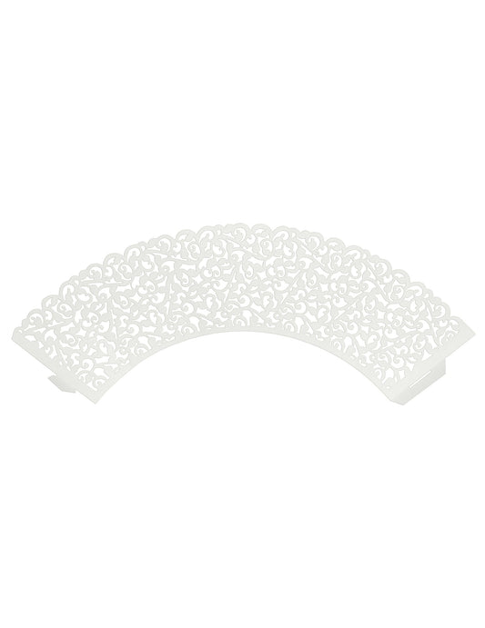 Vue à plat des contours pour cupcakes dentelle pour mariage