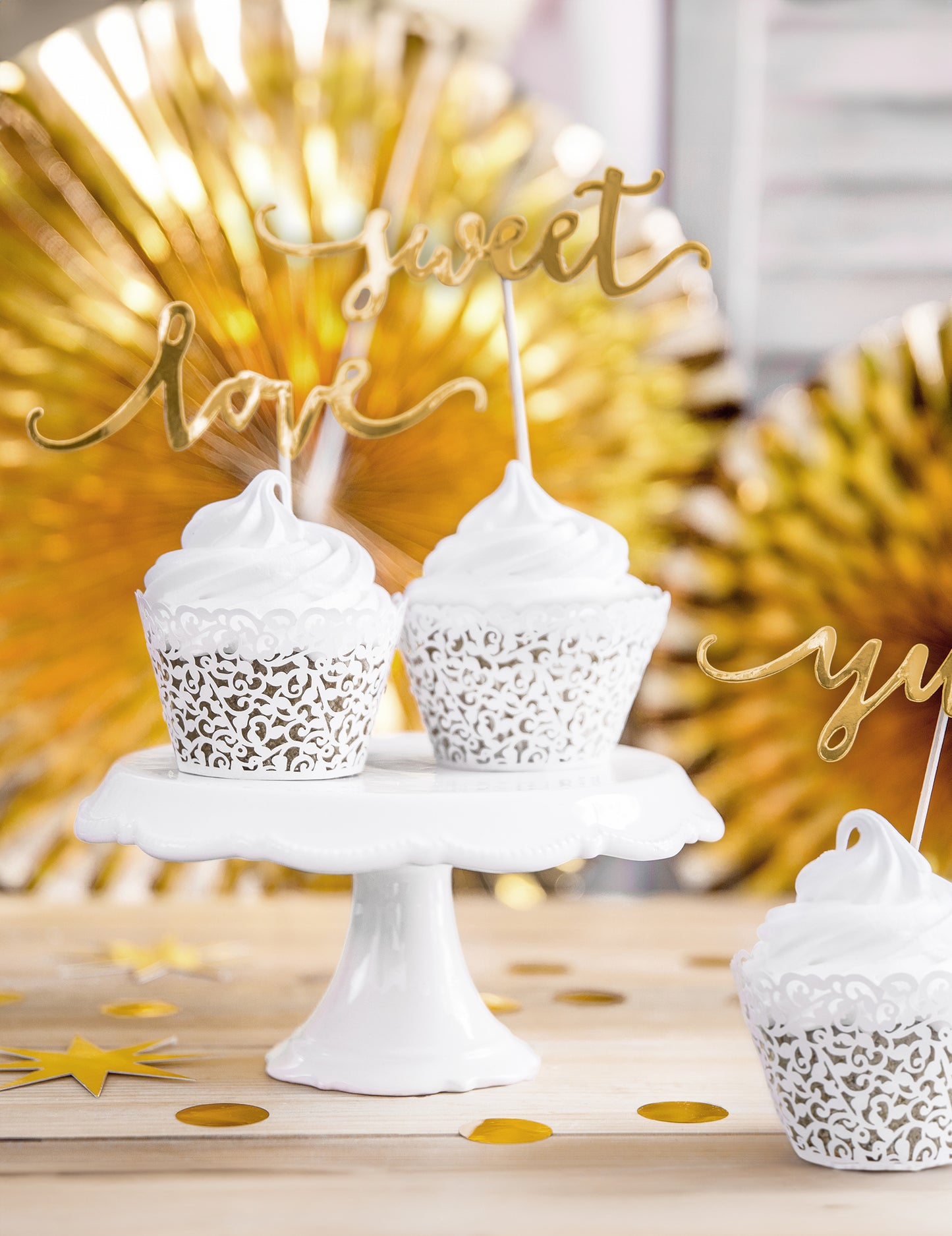 10 bijelih čipkastih okvira za kolačiće 5,5 x 8,5 cm, vjenčane dekoracije