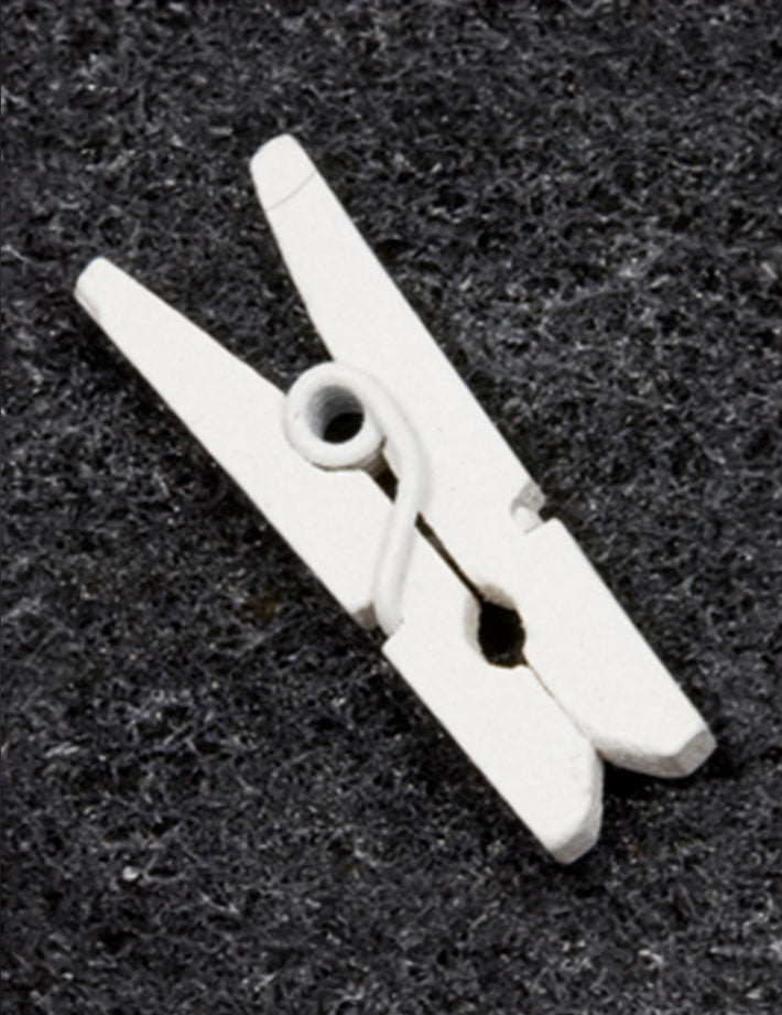 10 mini bijelih drvenih isječaka za rublje 2,5 cm