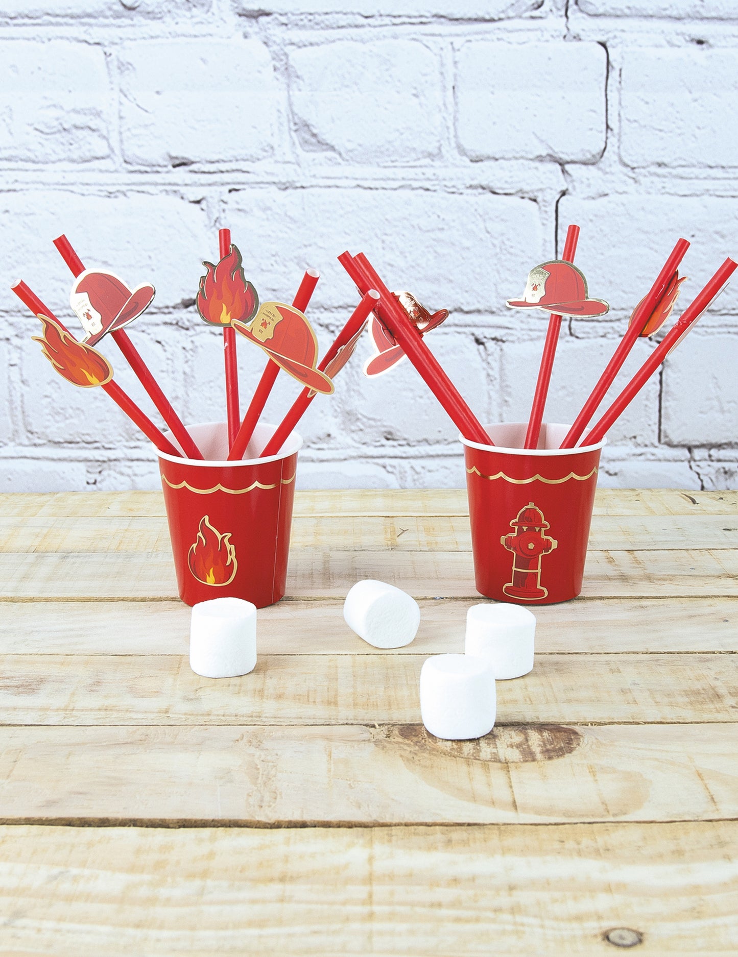 10 Crveni vatrogasac slamke 20 cm