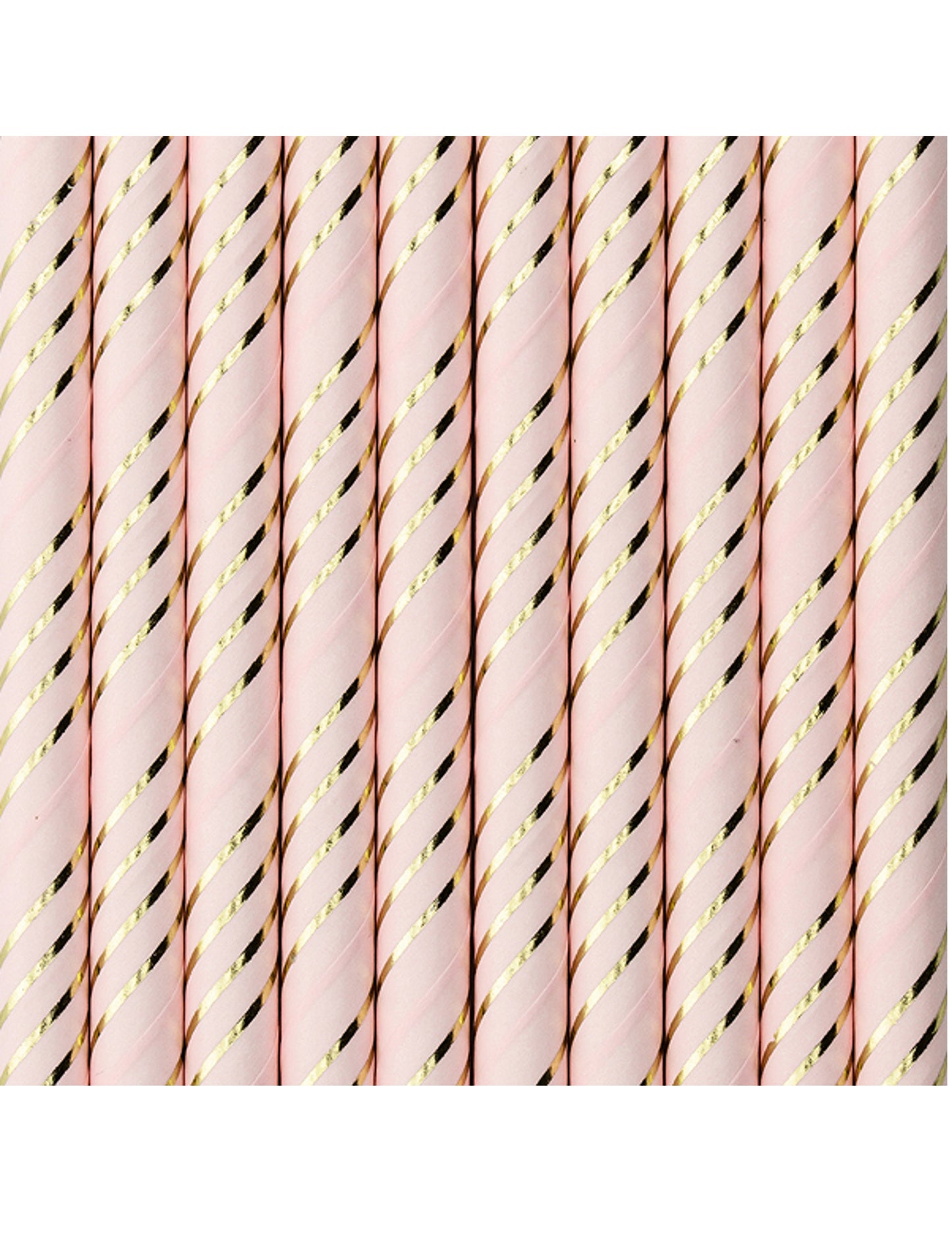 10 metalik pozlaćenih ružičastih slamki 19,5 cm