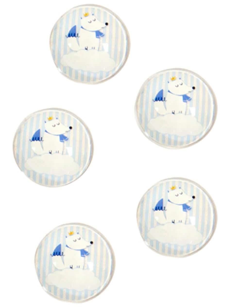 Ukrasne staklene pastile lisice za baby shower s plavim prugama