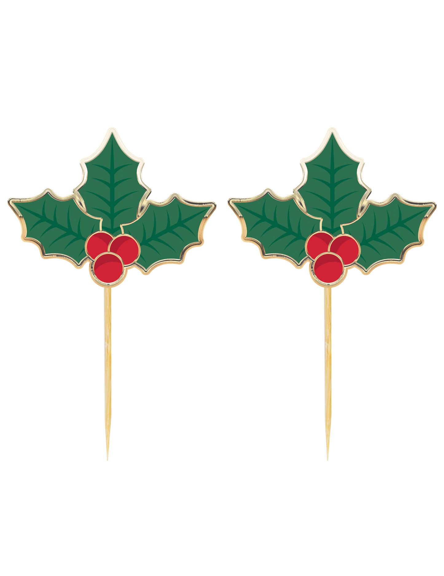 10 drvenih štapića za božićne koktele s božikovinom cm