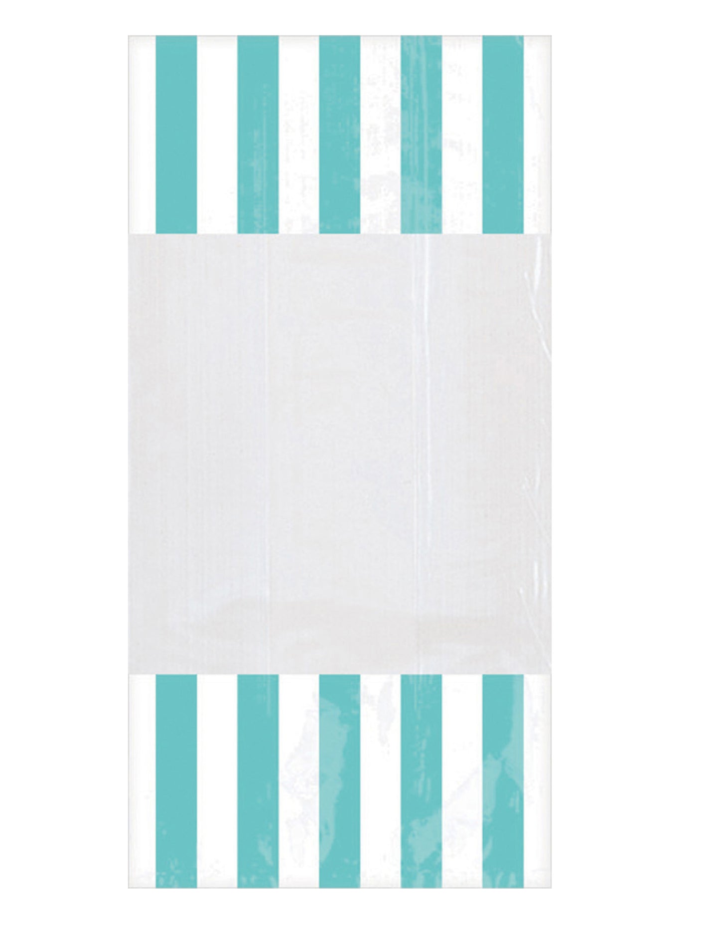 10 prugastih mint plastičnih vrećica 25 x 13 cm s prozorčićem
