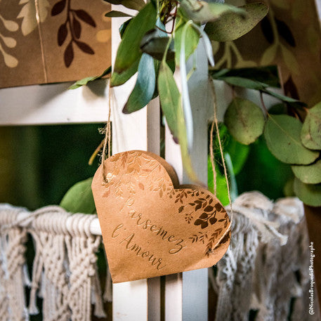 10 biljnih vrećica za srce posipaju kraft i brončanu ljubav 12 x 13 cm