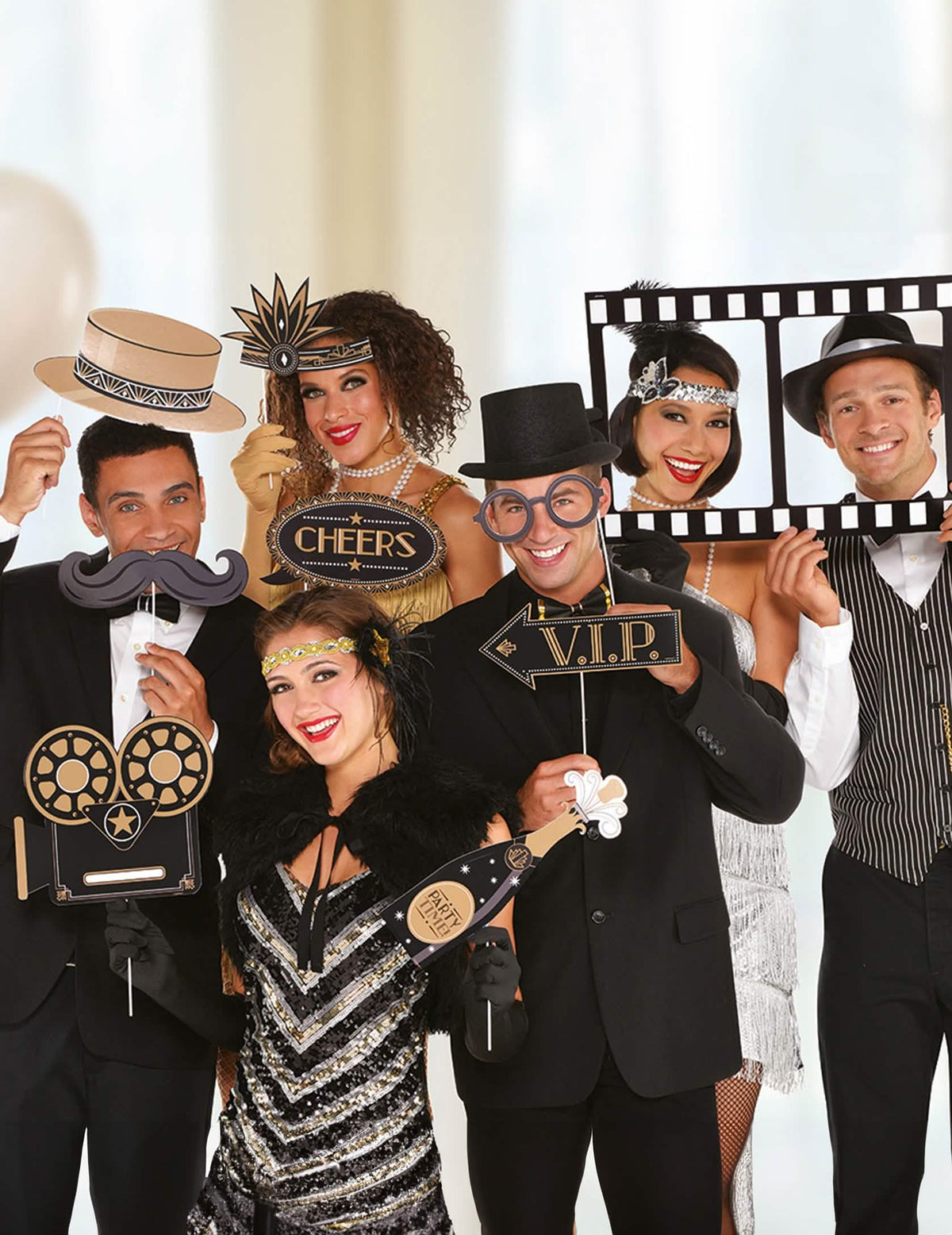 Postavljanje 12 dodataka za photobooth hollywood, godine ludih dvadesetih i kino