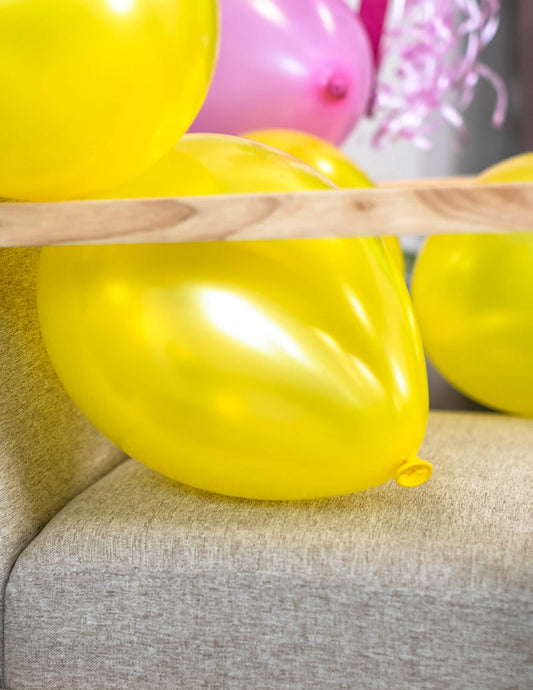 Mise en situation des ballons métallisés pour fête