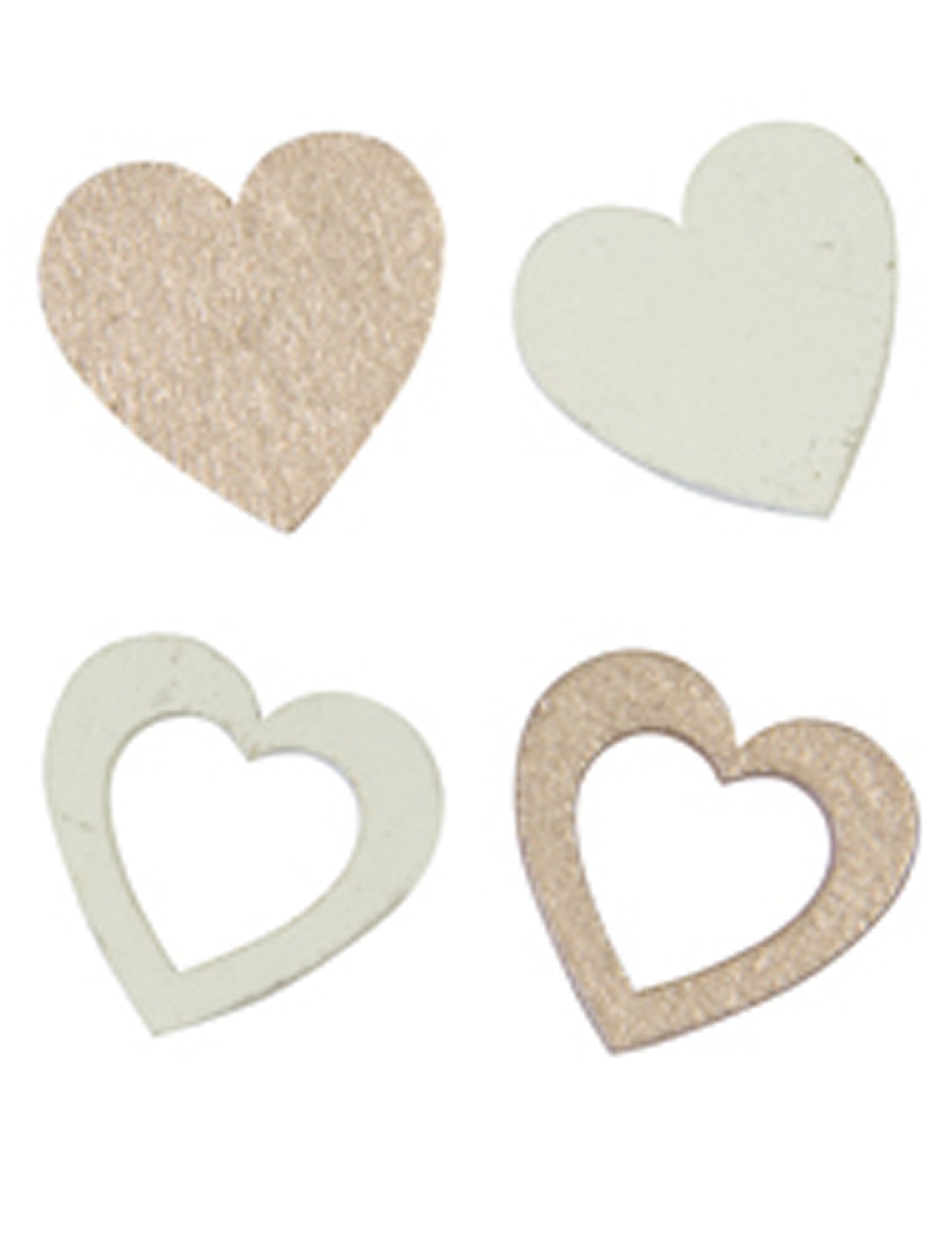 12 drvenih konfeta, srca boje bijelog i ružičastog zlata, 2 x 2 cm za vjenčanje