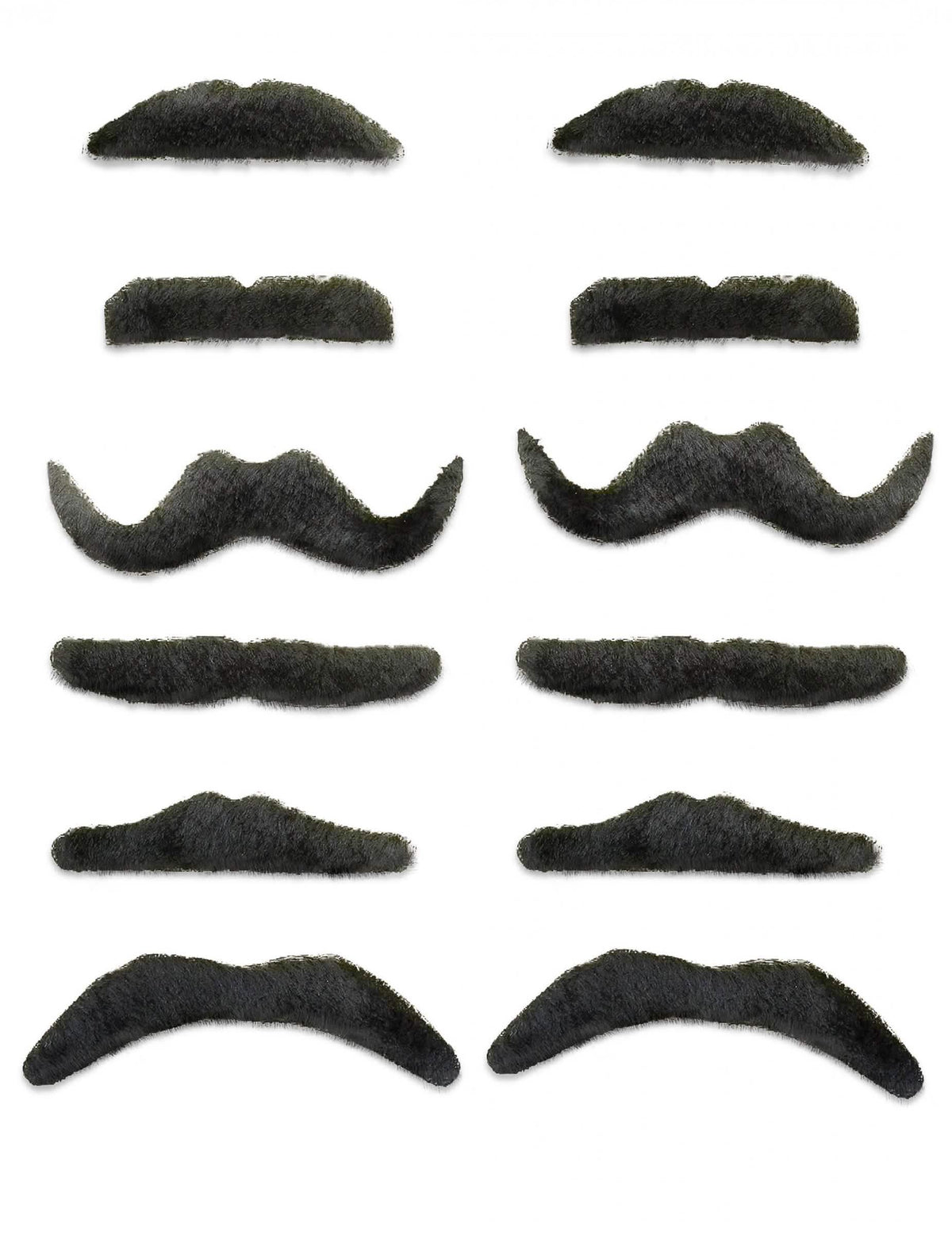 Set od 12 crnih brkova različitih stilova