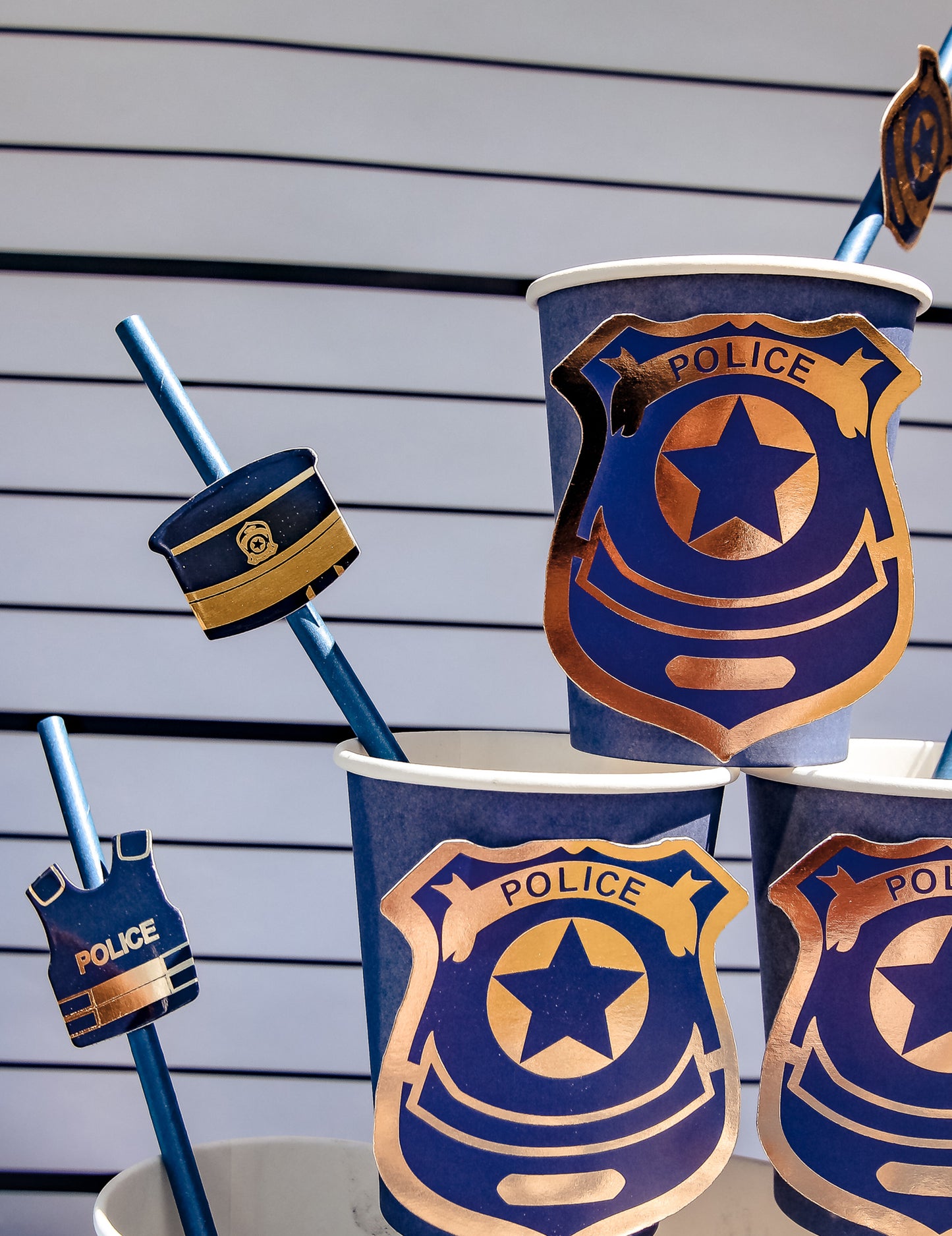 12 slamki mornarički i zlato 19,5 cm