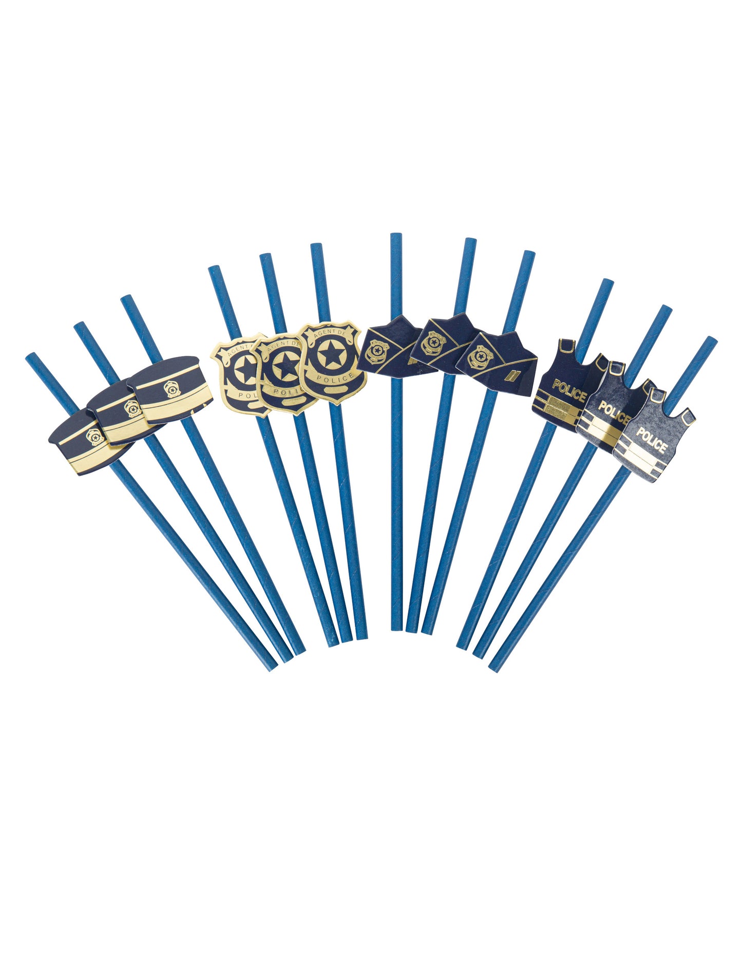 12 slamki mornarički i zlato 19,5 cm