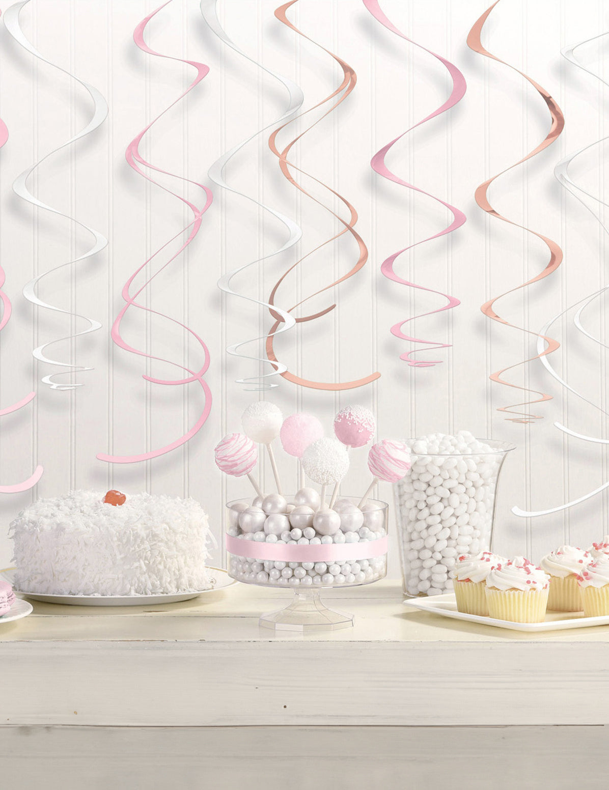 12 spiralnih ovjesa u zlatnoj ružičastoj ružičastoj 56 cm