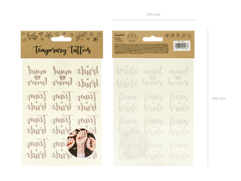 13 Ephemeralnih tetovaža Teat Team Rose Gold Bride