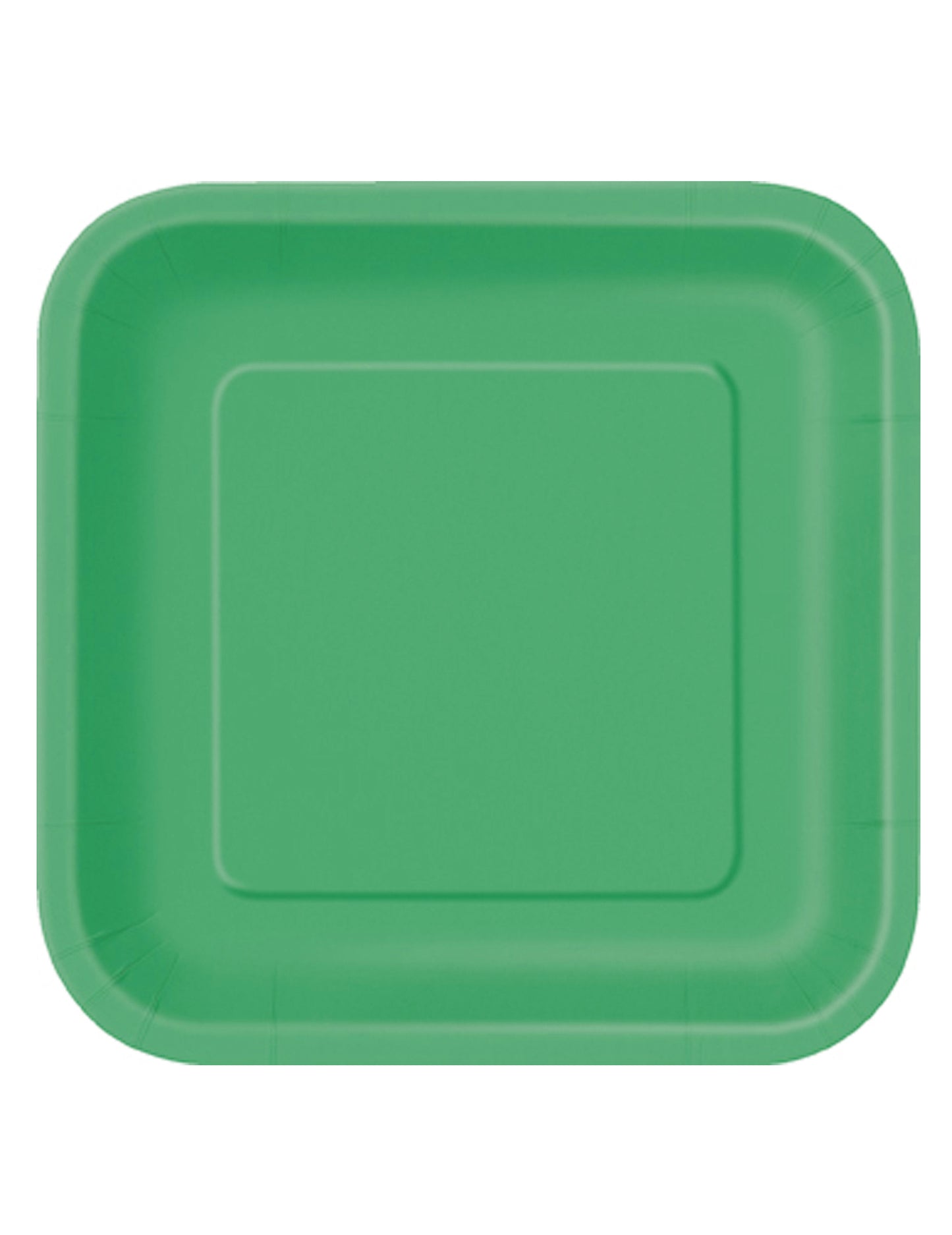 Assiettes en carton vert émeraude carrées pour fête
