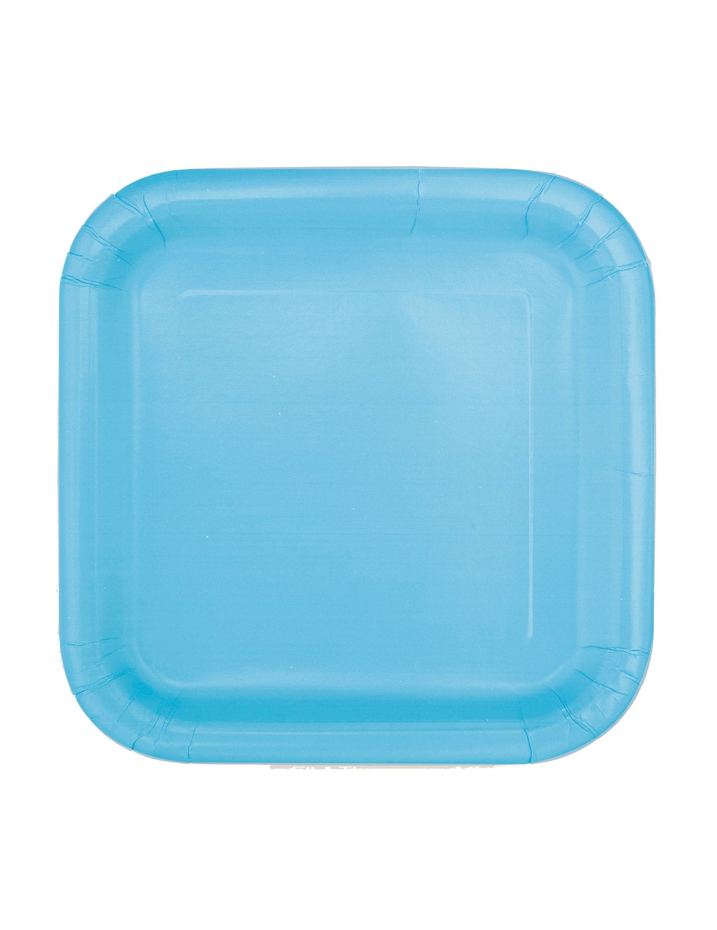 16 malih kvadratnih papirnatih tanjura u pastelno plavoj boji 17 cm za desert