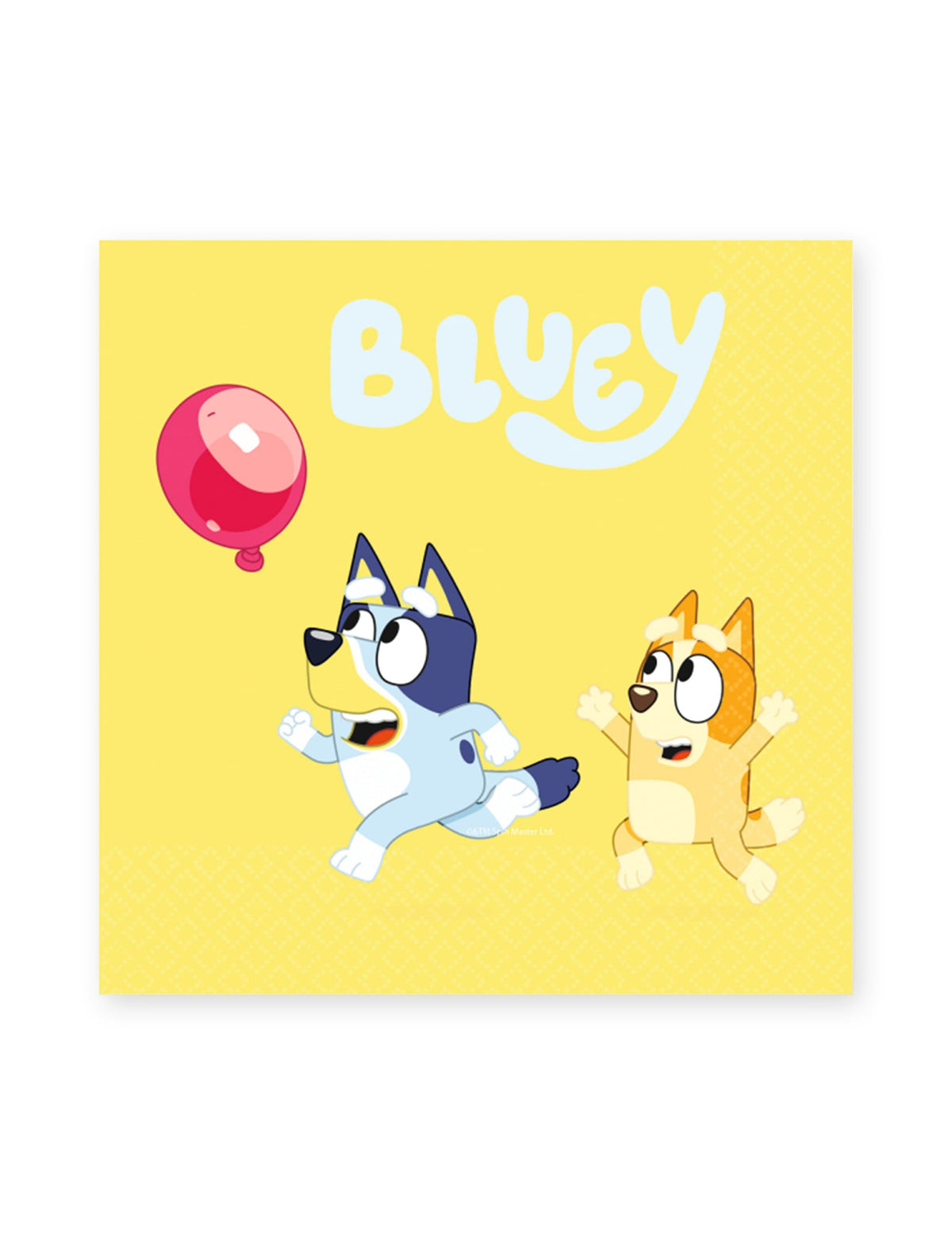 Serviettes Bluey pour enfant jaunes avec Bluey et Bingo