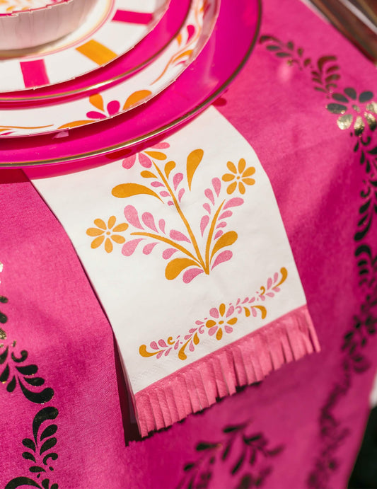 16 papirnatih salveta s resicama Pink Limonade 20 x 40 cm