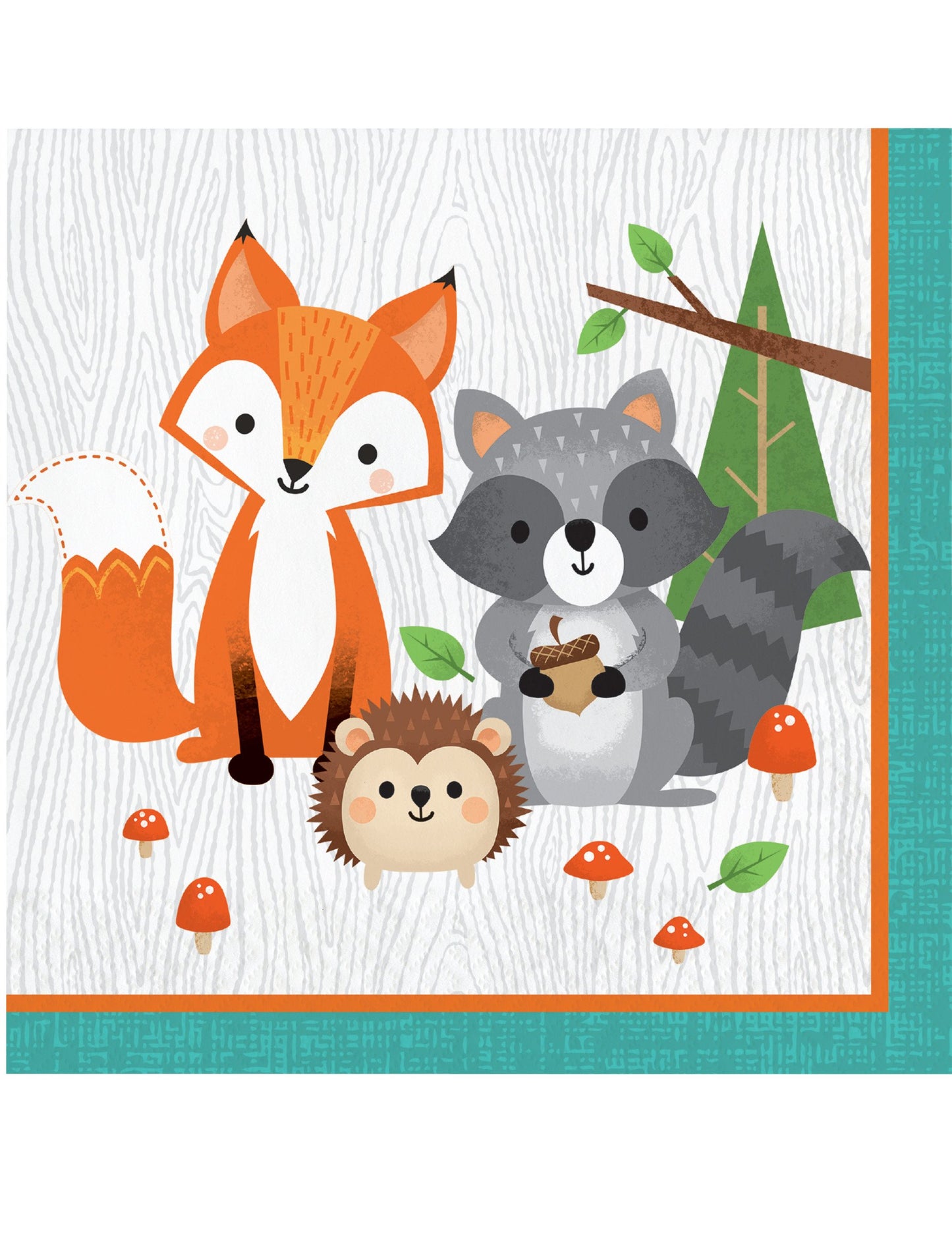 16 papirnatih salveta s dizajnom šumskih životinja, 33 x 33 cm za rođendan