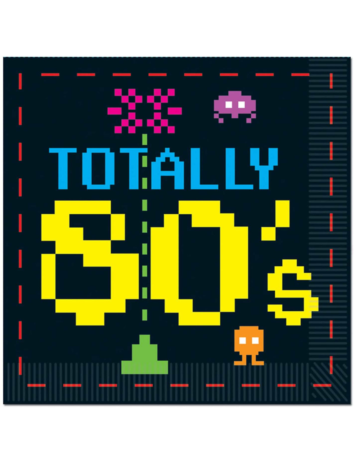 papirnati ubrusi 80-ih s motivima videoigara za crnu zabavu u pixel artu