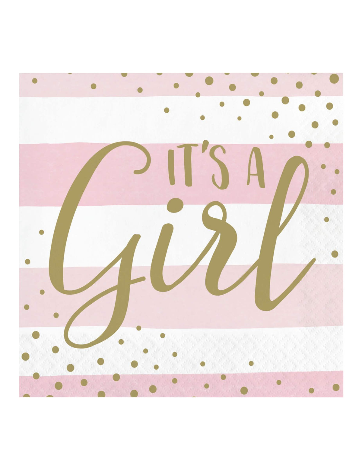 papirnati ubrusi to je djevojčica za baby shower roza i bijela s zlatnim točkicama