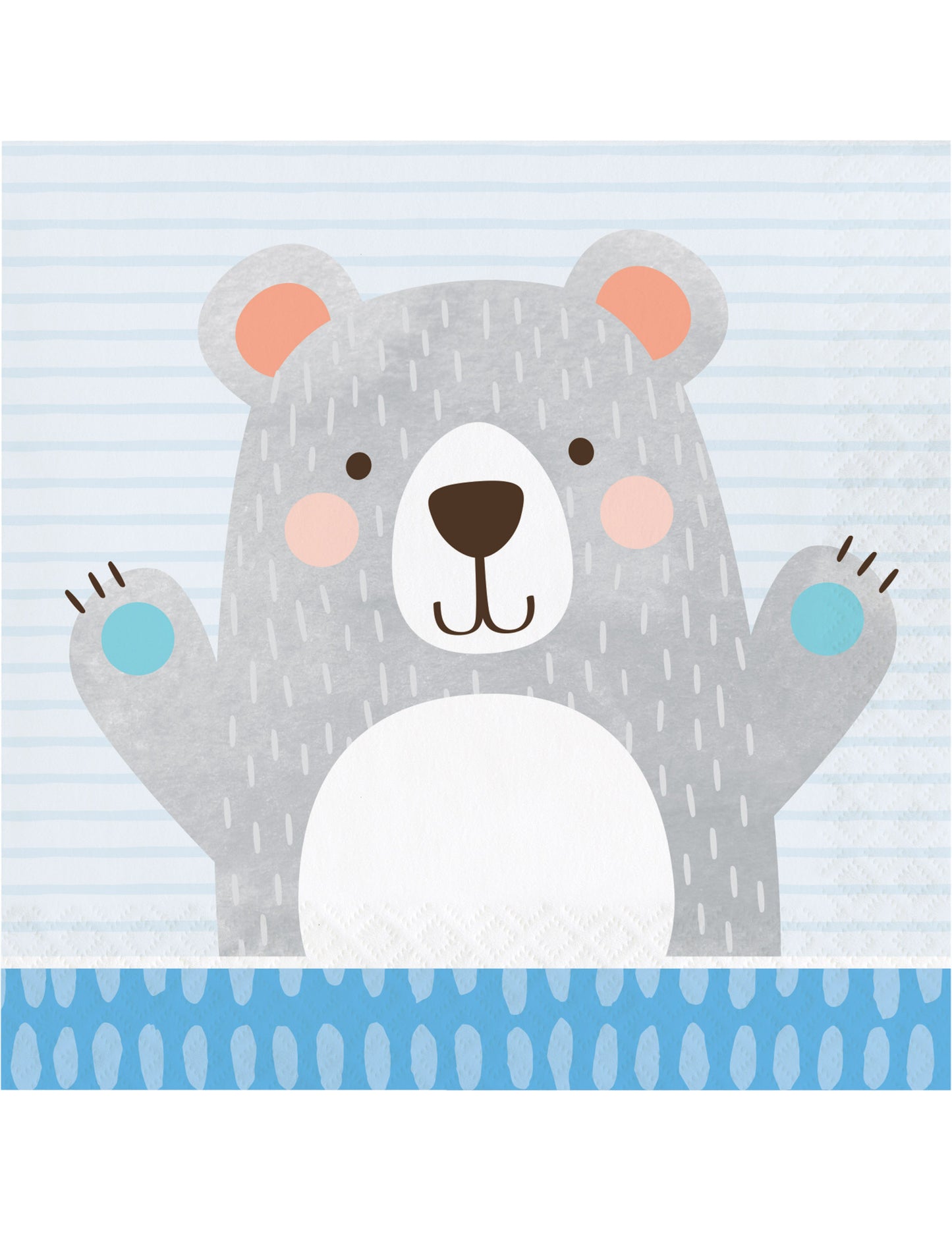 16 Mali papirnati ručnici sivog medvjeda 33 x 33 cm