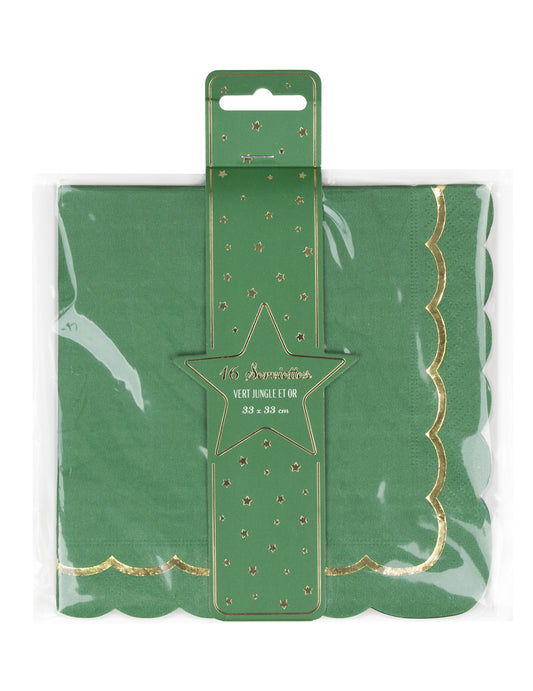 Vue de face de l'emballage des serviettes festonnées en papier Noël