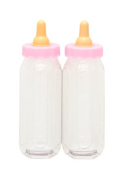 2 plastične dječje bočice za djevojčice, 13 x 3 cm ruže za šećerne bademe