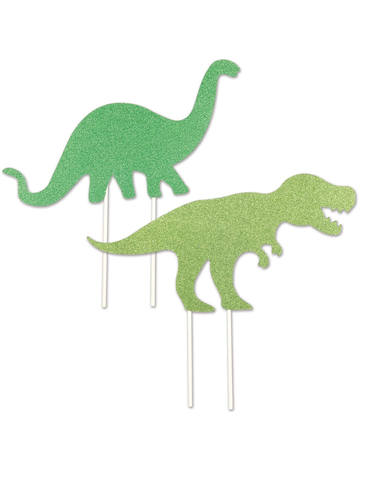 Plastični toppers s dinosaurusima za zelena šljokičasta torta