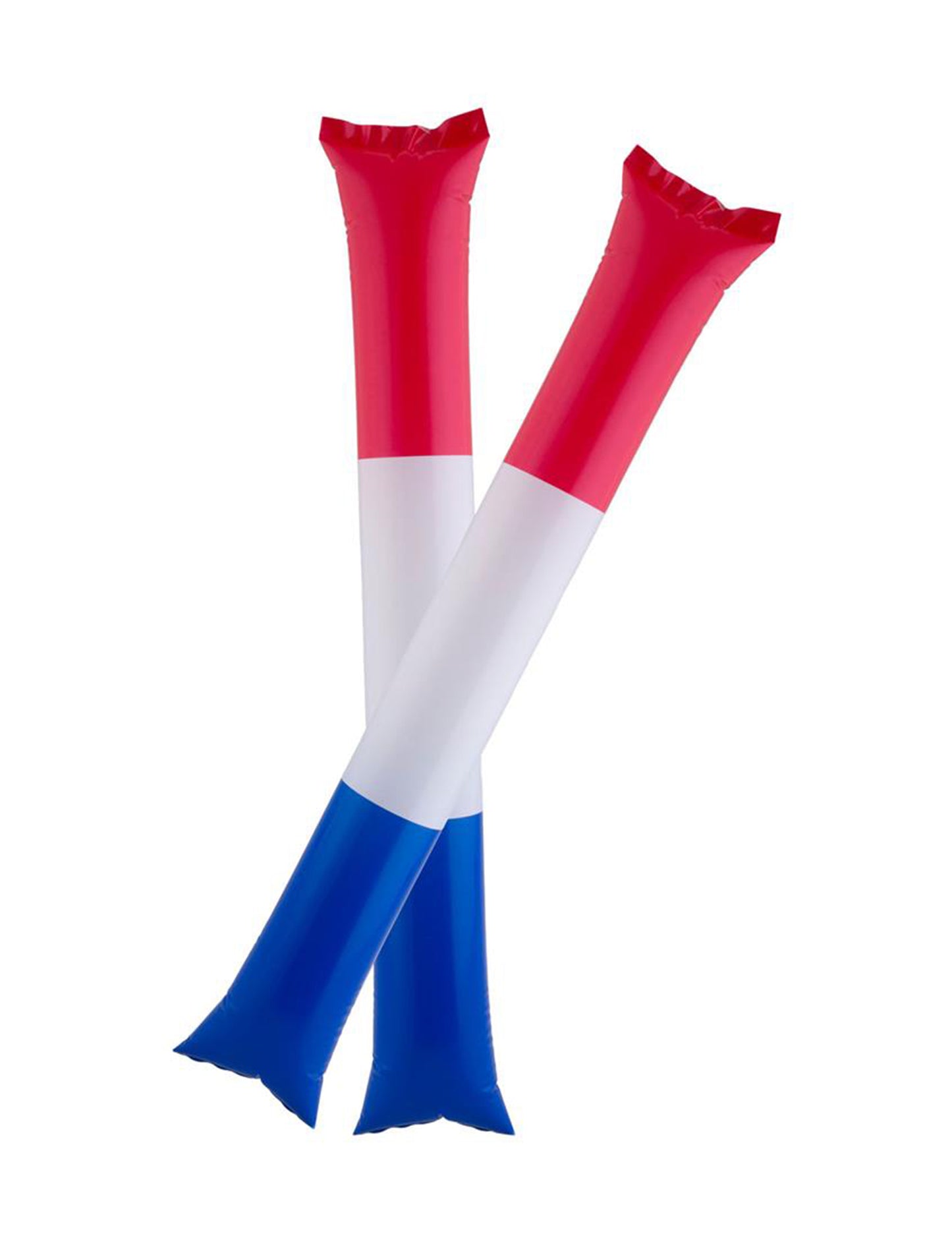 Pogled na ukrštene napuhane palice 2 pljeskalice podržavatelja Francuske