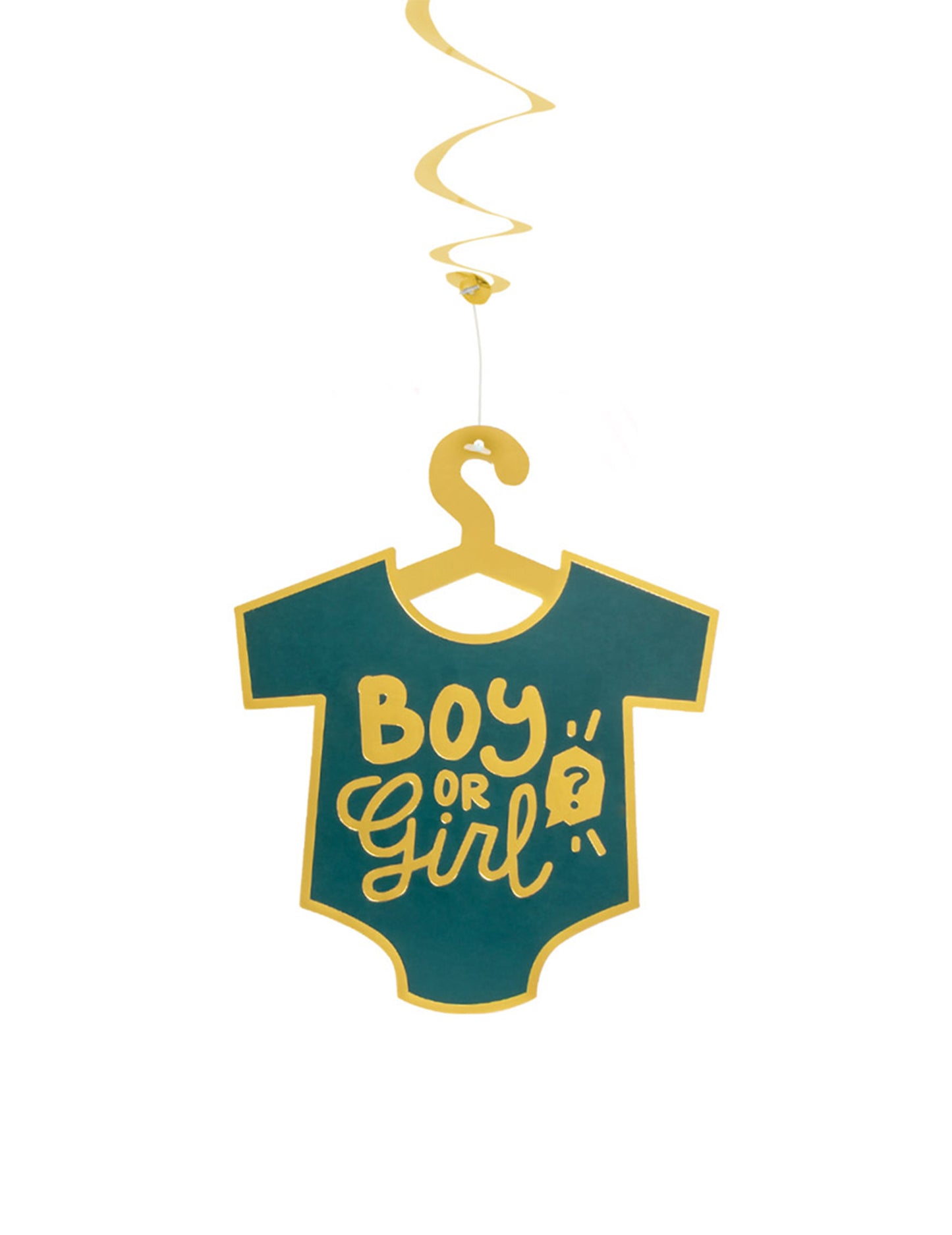 2 viseća ukrasa za dječaka ili djevojčicu 85 cm zlatne spirale