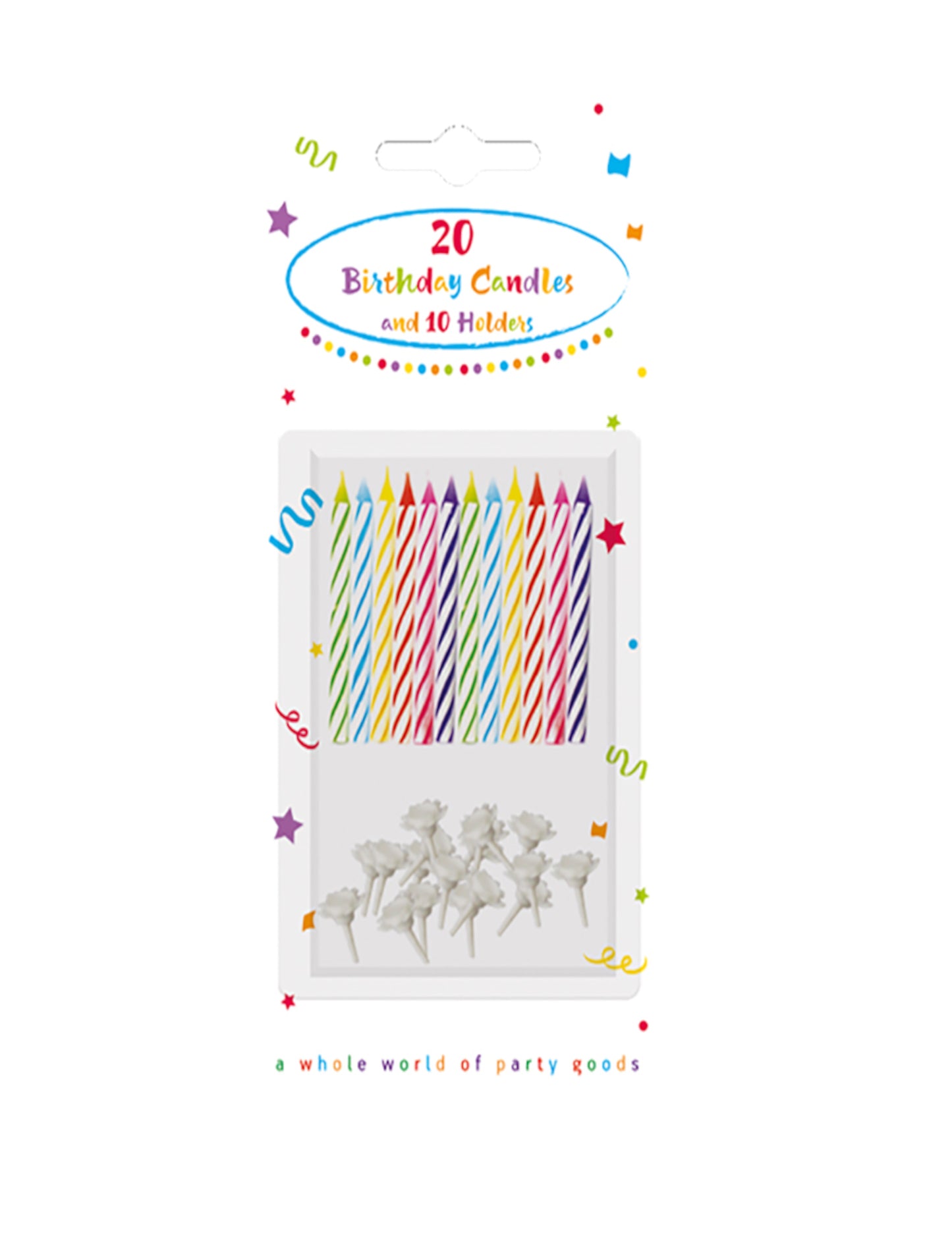 20 raznobojnih svijeća