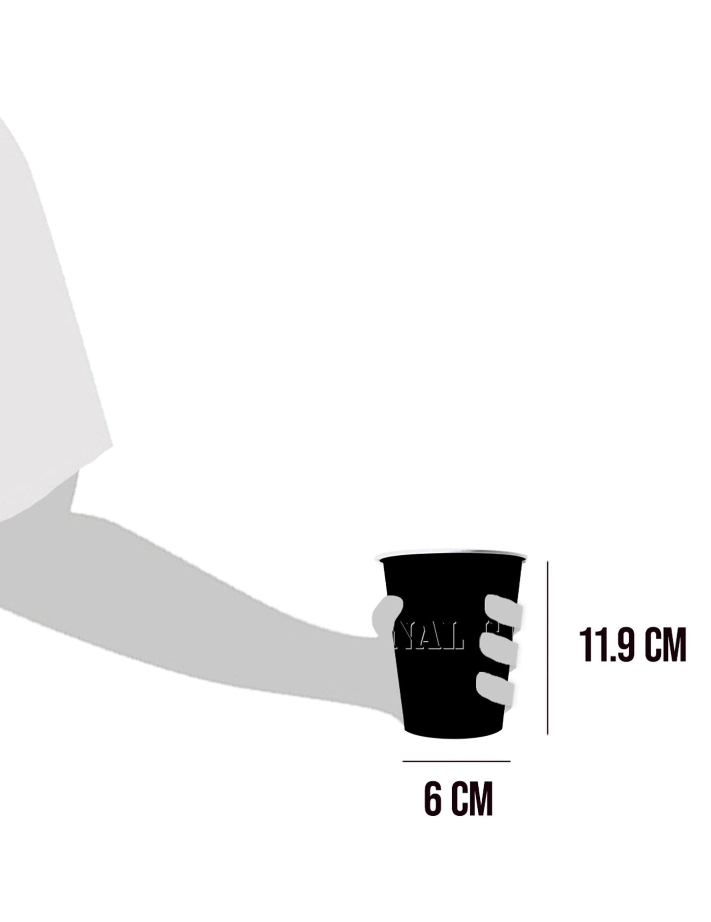 20 američkih šalica reciklirajući karton crne 53 cl