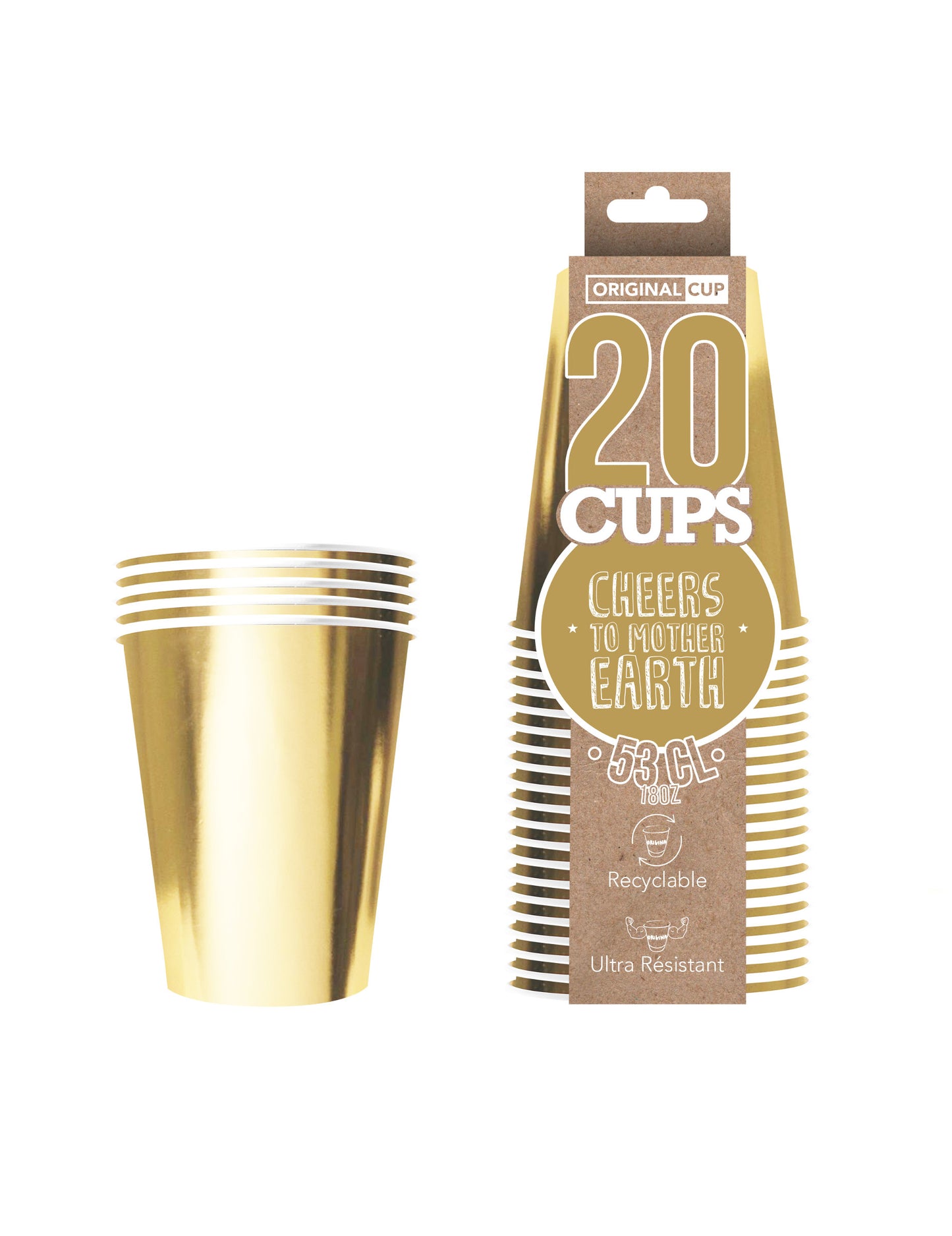 Packaging et présentation du lot de gobelets américains carton recyclable pour fête