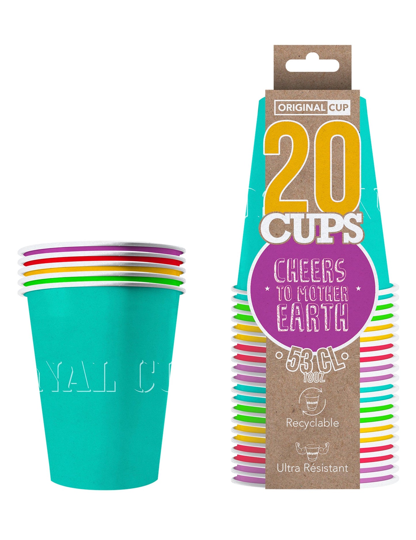 20 američkih šalica koje se mogu reciklirati karton ljeto 53 cl