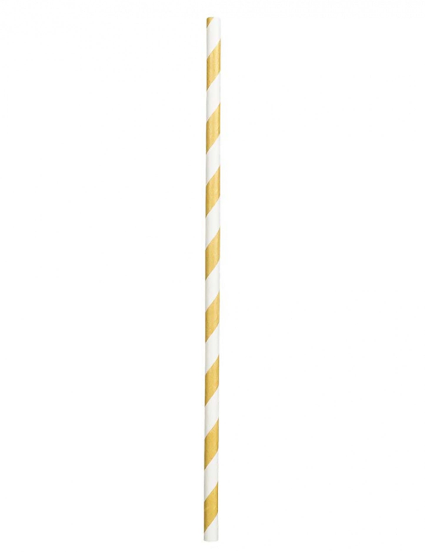 20 pozlaćenih prugastih kartonskih slamki 20 cm