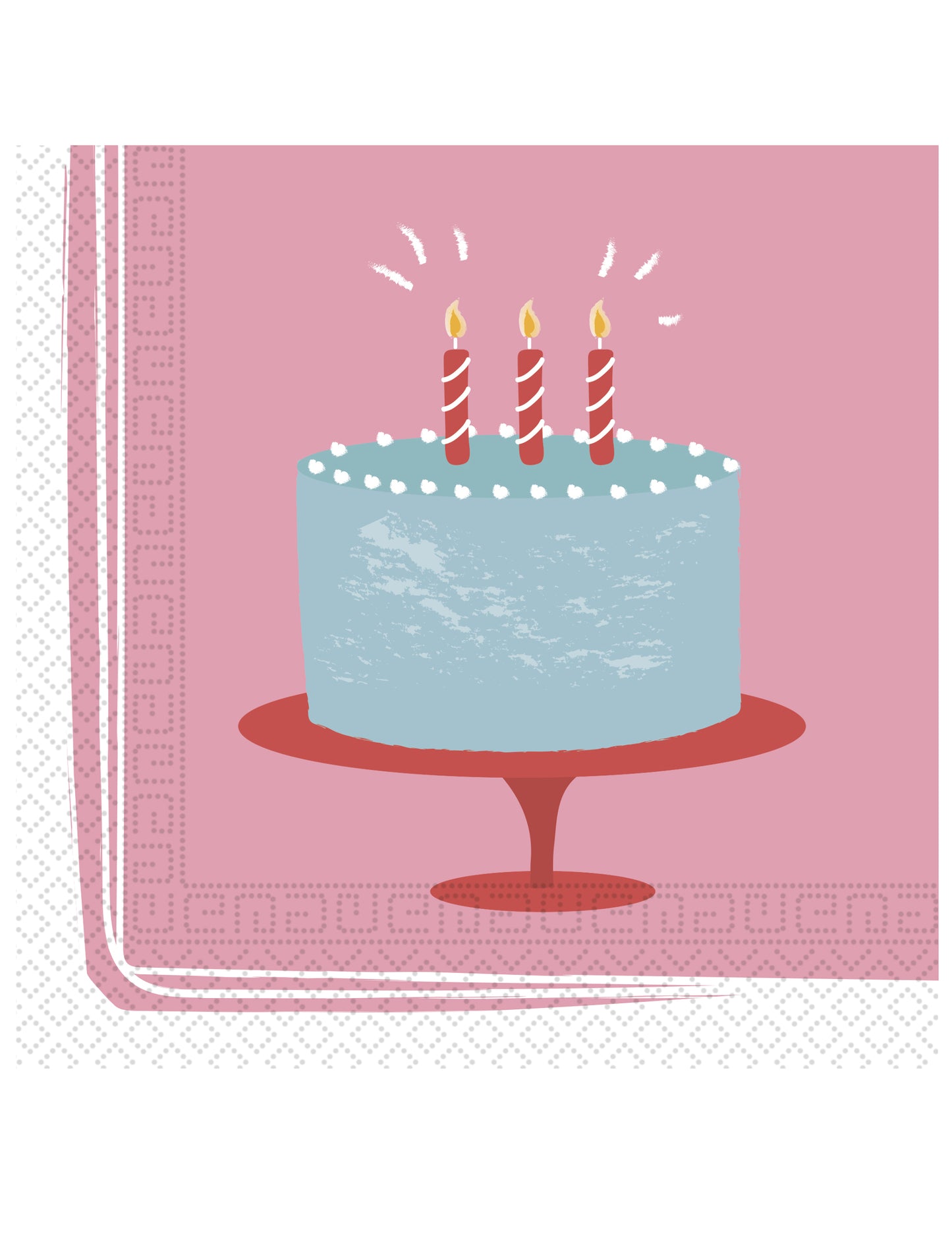 20 pastelno ružičastih papirnatih salveta za rođendansku tortu, 33 x 33 cm