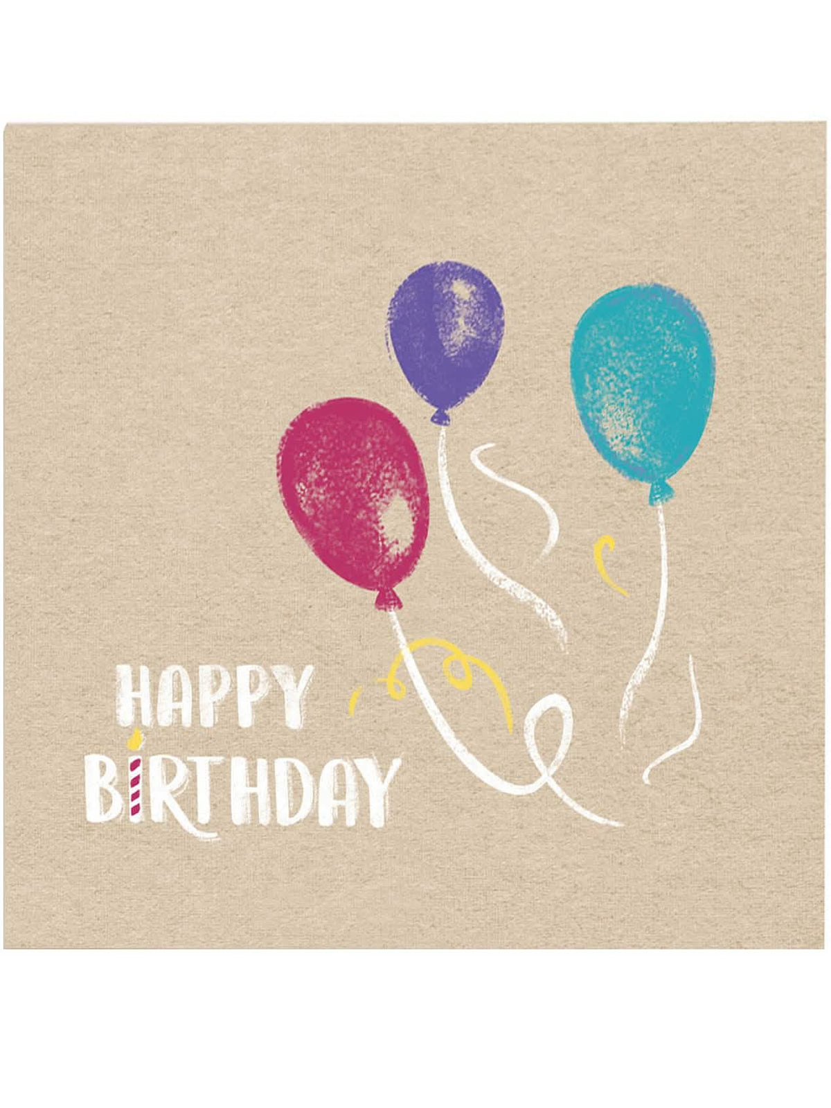 papirnati ubrusi Happy Birthday za rođendan kraft i plavi s obojenim balonima