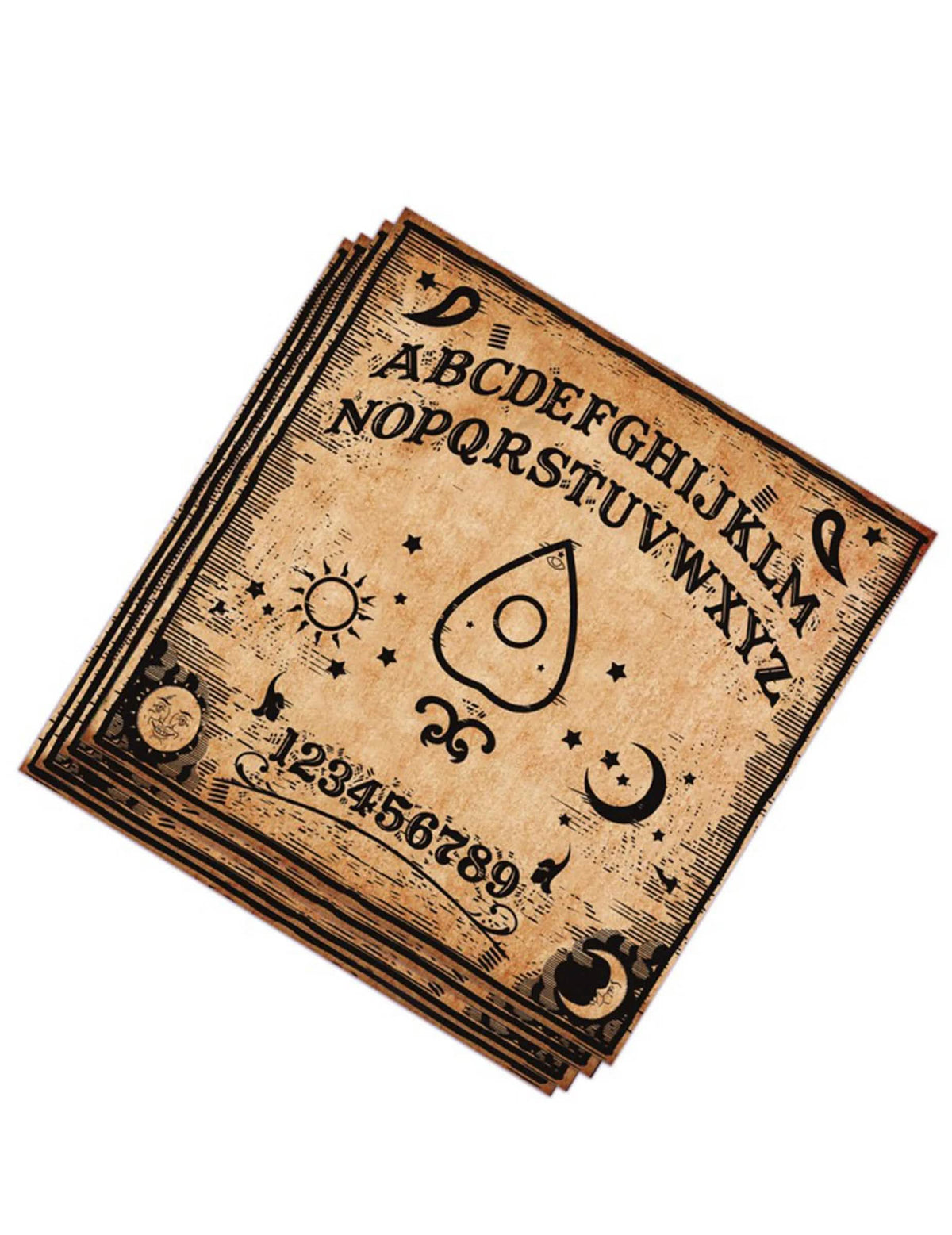 papirnati ubrusi Ouija za zabavu smeđa i crna efekt pergamenta