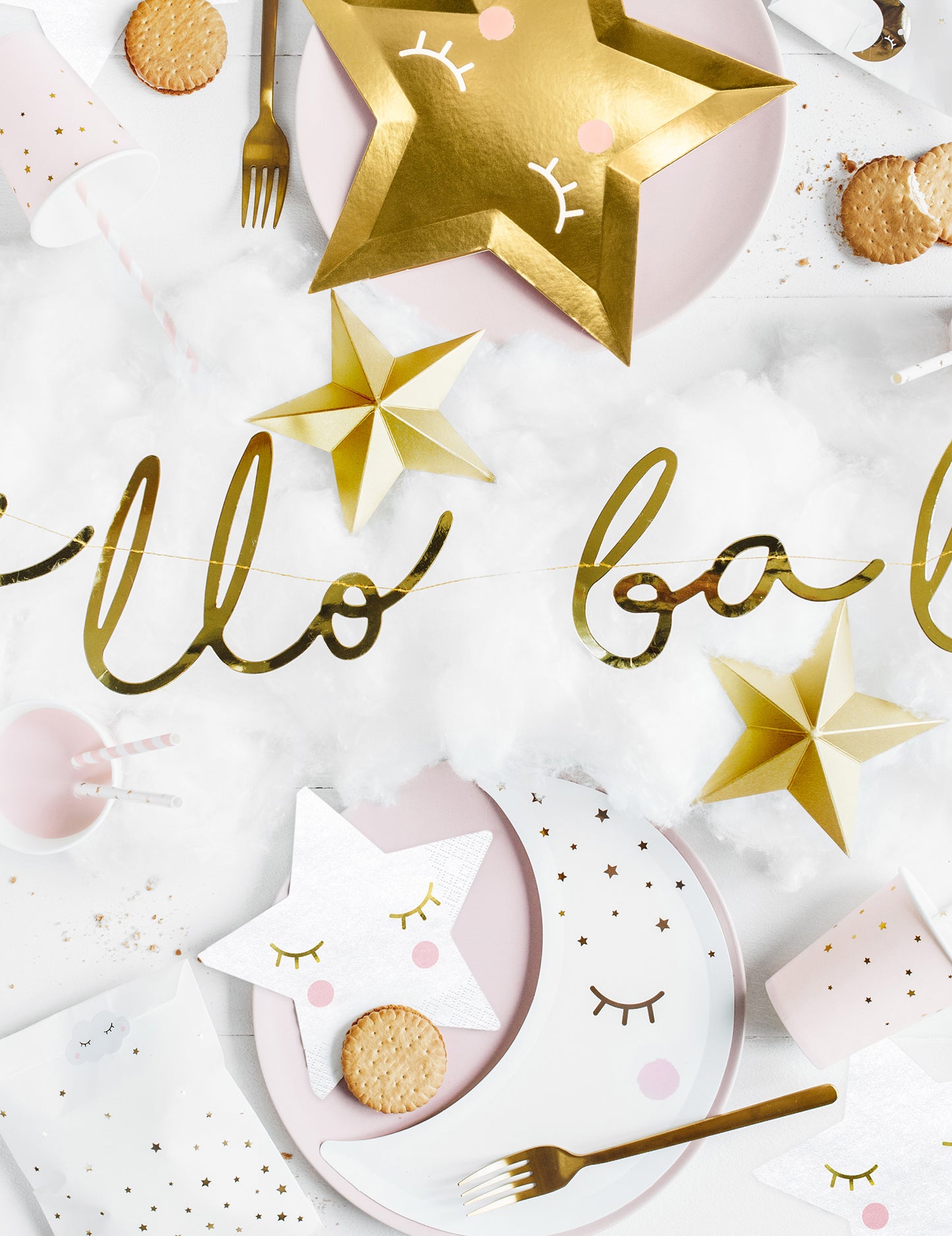 20 malih bijelih papirnatih salveta sa zvijezdama 16 x 16 cm sa zlatnim očima