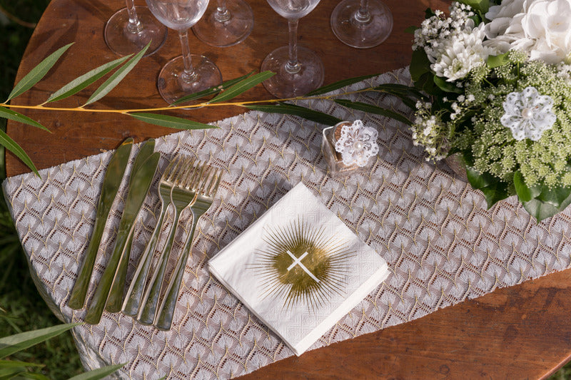 20 papirnatih salveta za zlatnu ceremoniju, 12,5 x 12,5 cm cm bijeli križ