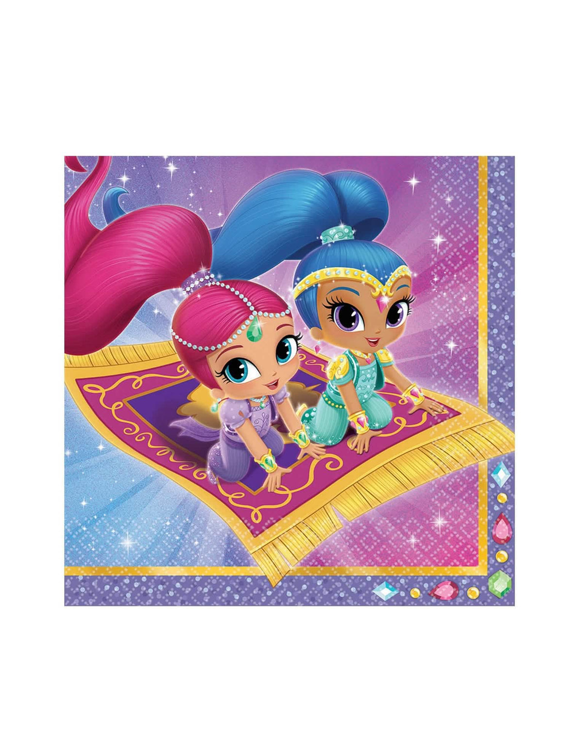 Shimmer i Shine salvete za dijete ljubičaste i ružičaste s duhovima na letećem tepihu