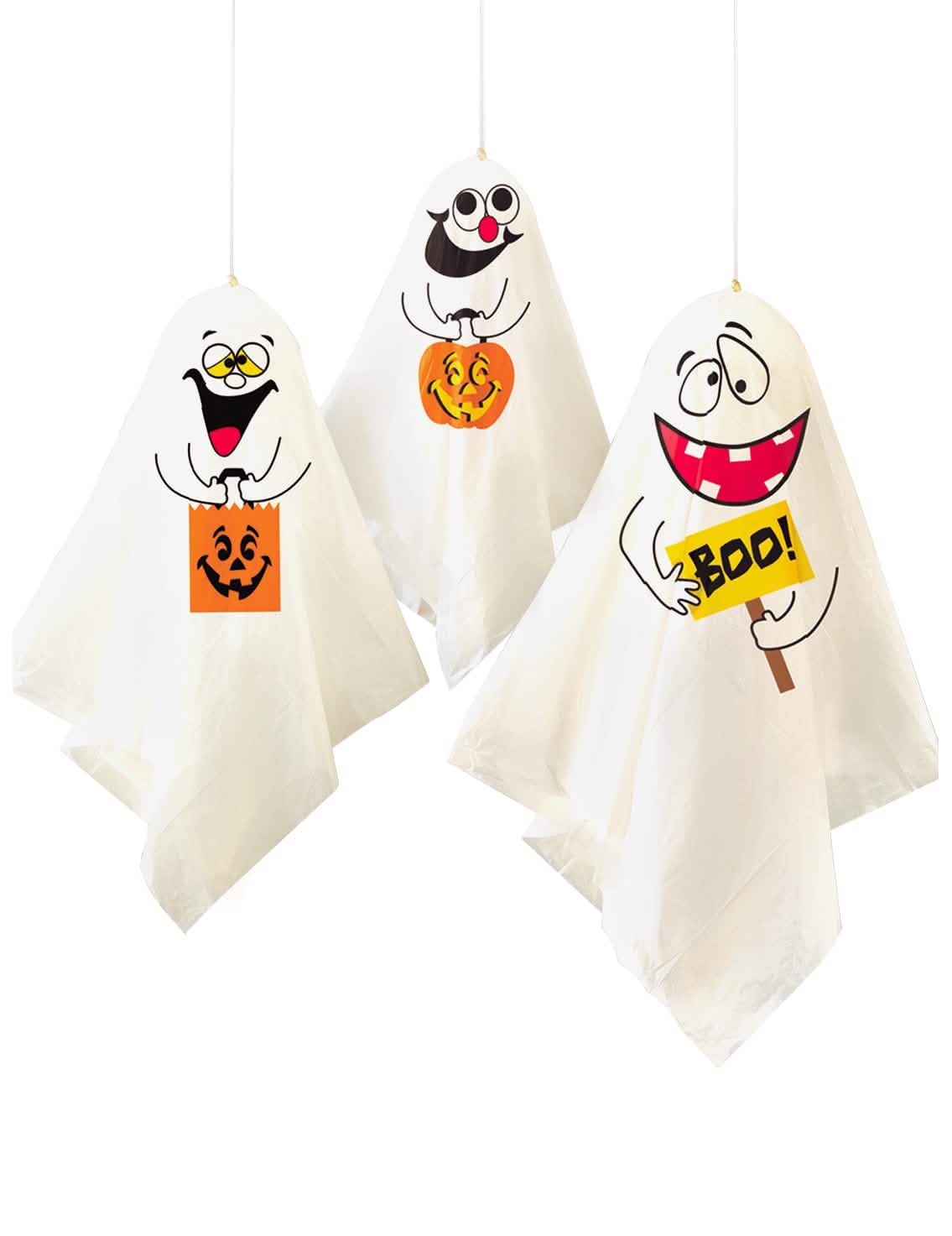 3 duhovi za vješanje halloween bijeli s bundevom i humorističke motive