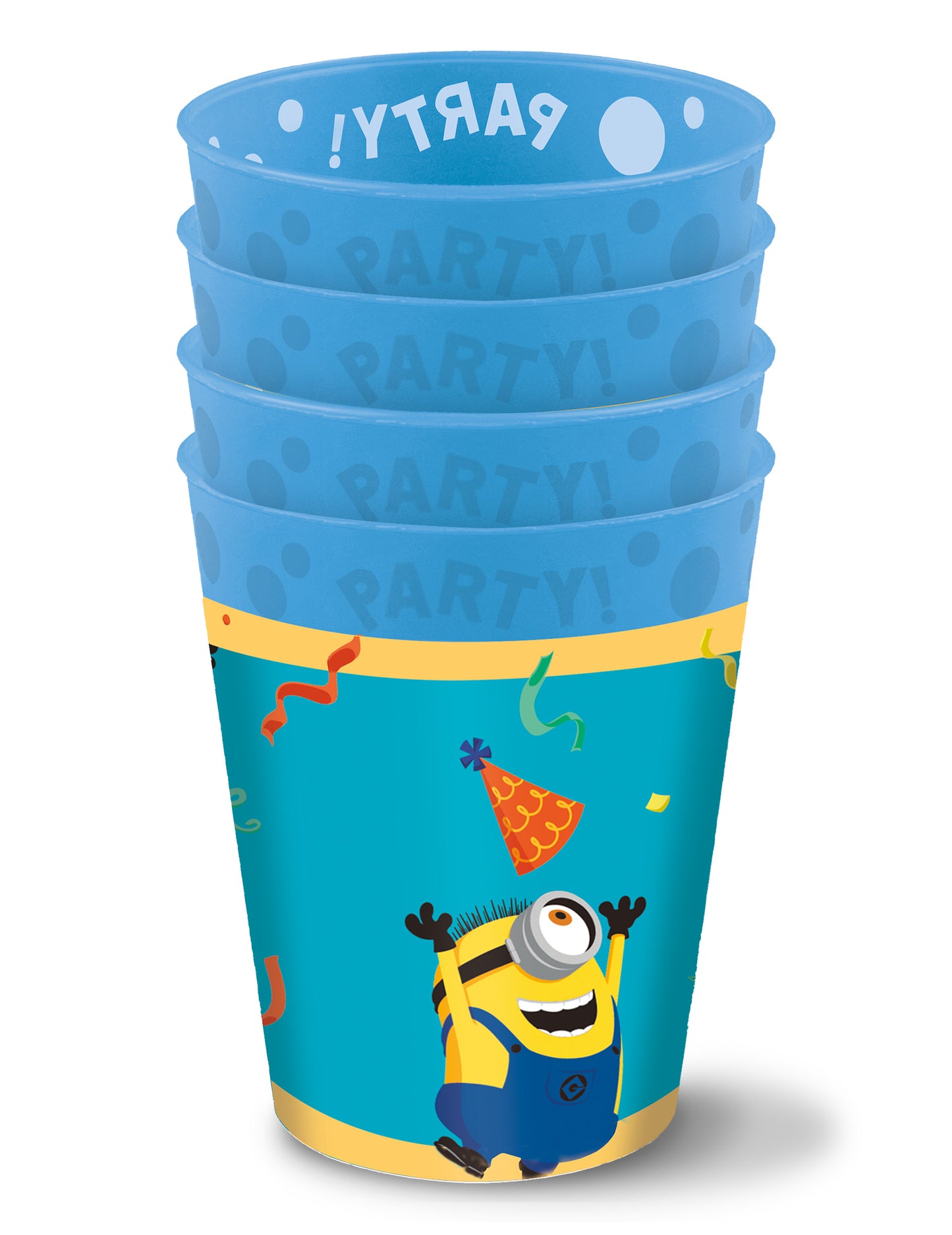 4 Minions™ čaše za višekratnu upotrebu 21 cm