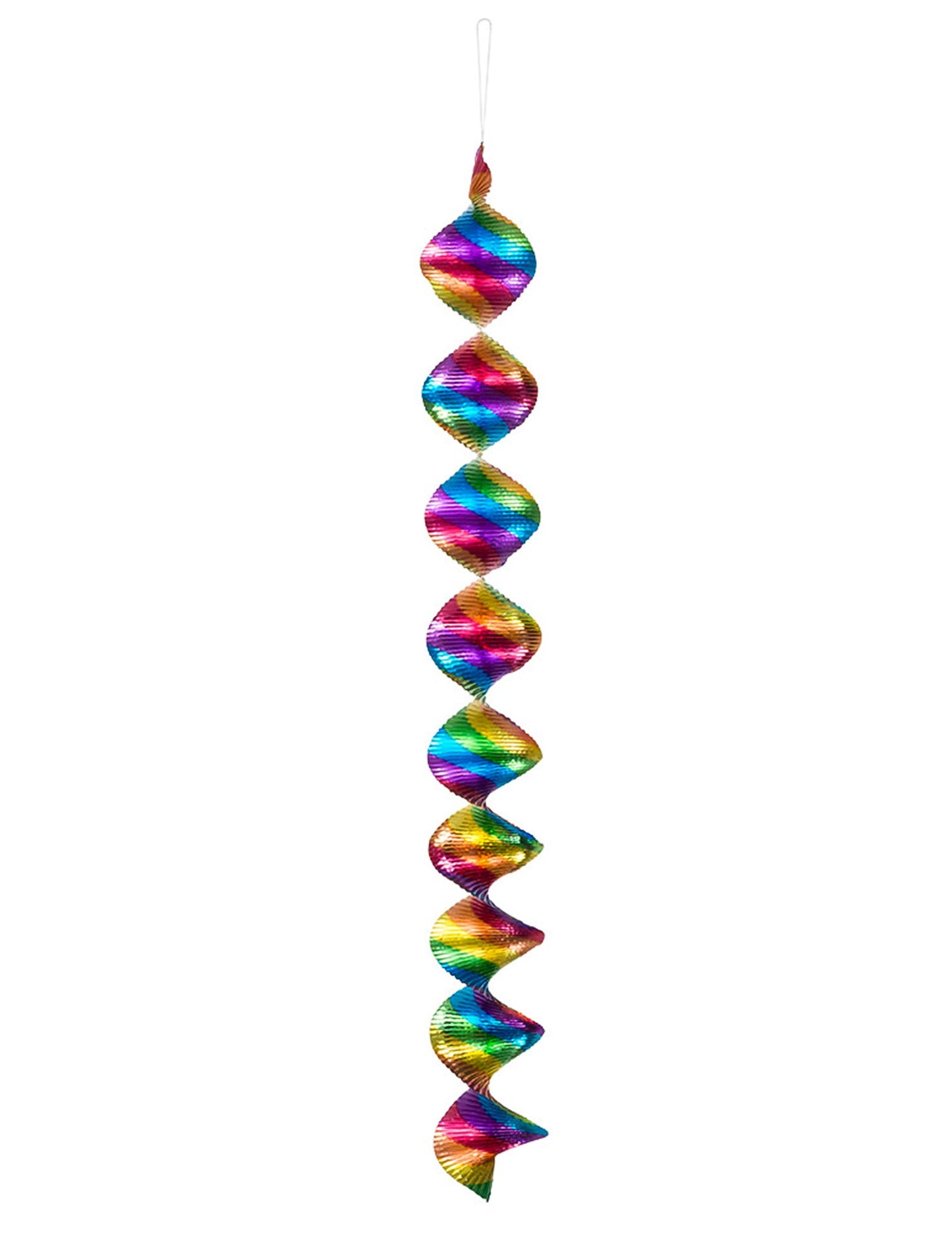Gros plan sur une suspension spirale multicolore pour fête