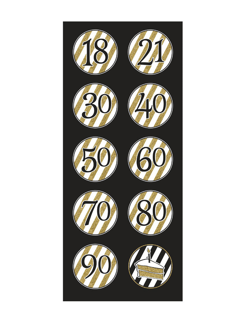 5 ovjesa u crnom i zlatnom rođendanu Spirale 80 cm