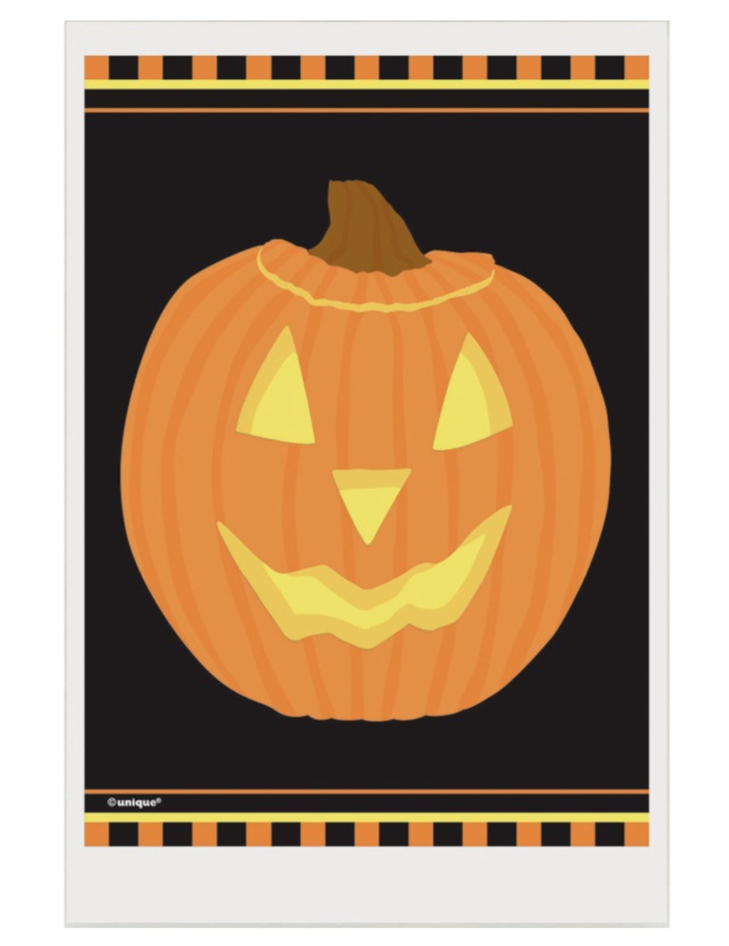 Sachets plastique citrouille d'Halloween pour fête orange et noir