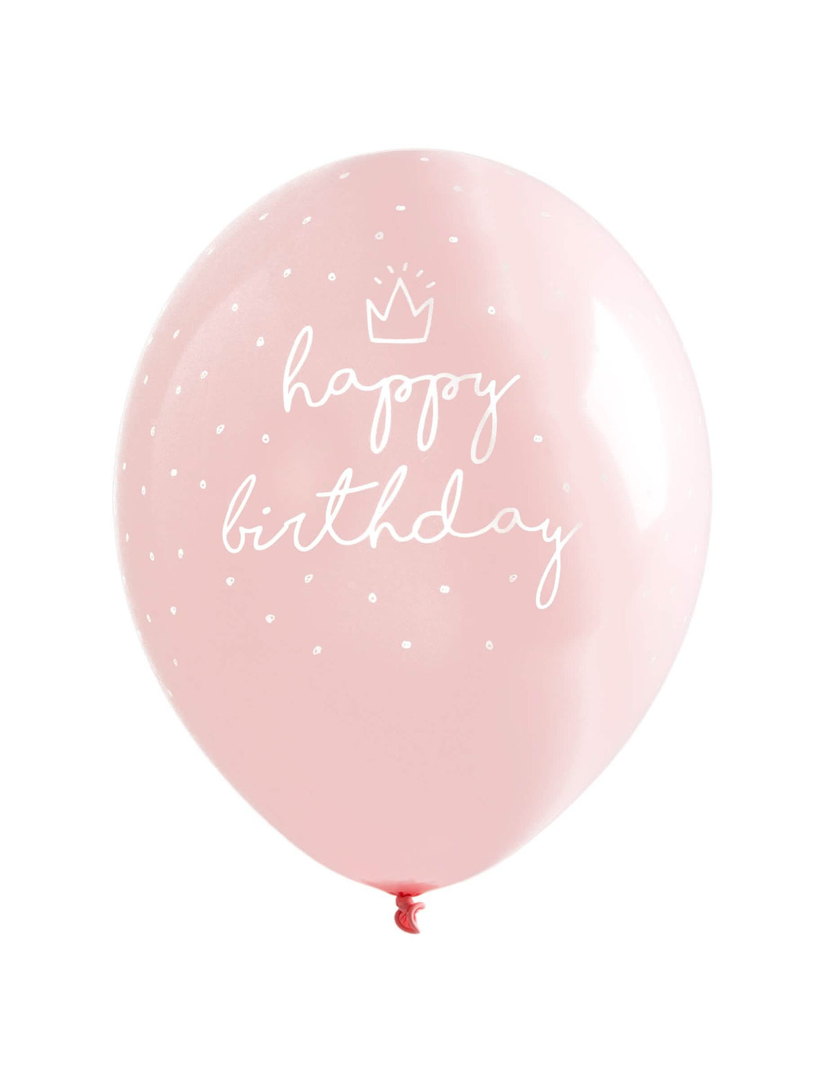 baloni od lateksa Happy Birthday za rođendan ružičasti s bijelim točkicama